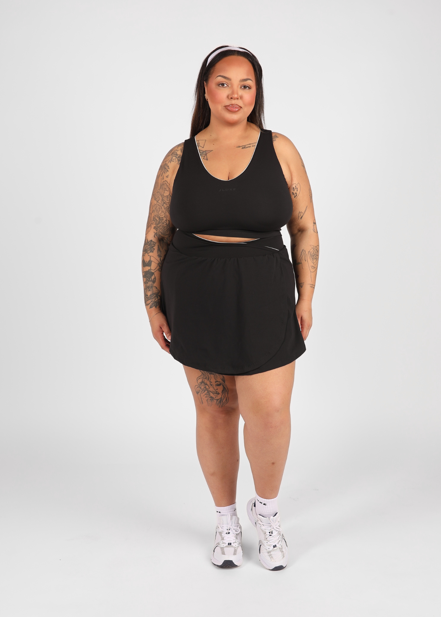 FormLuxe Black Wrap Pocket Skort