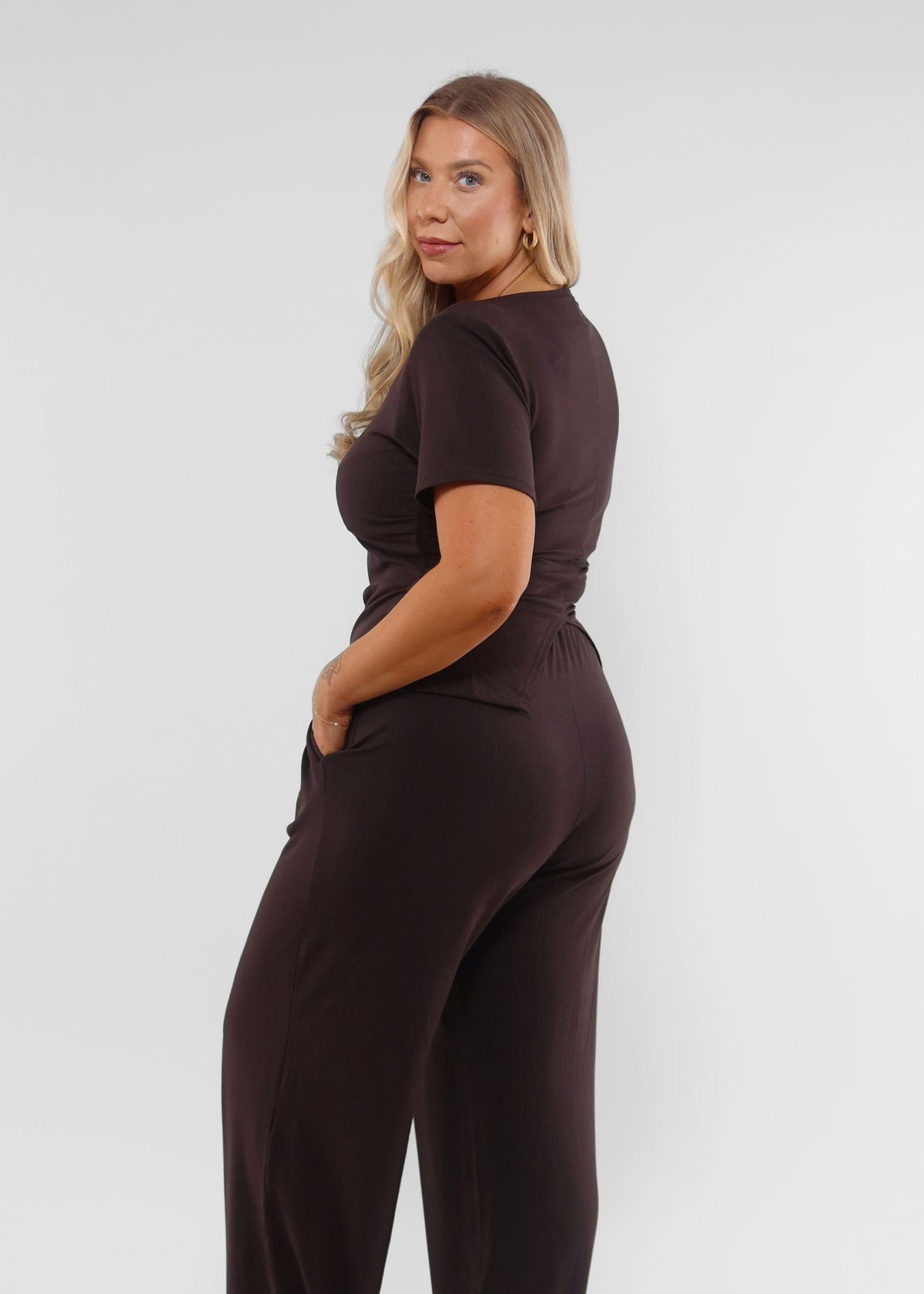Refined Nara Wide Leg Chocolate Trouser