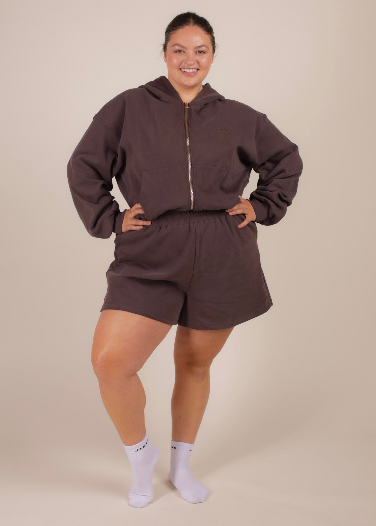 Ultra Soft Deep Mocha Club Zip Hoodie