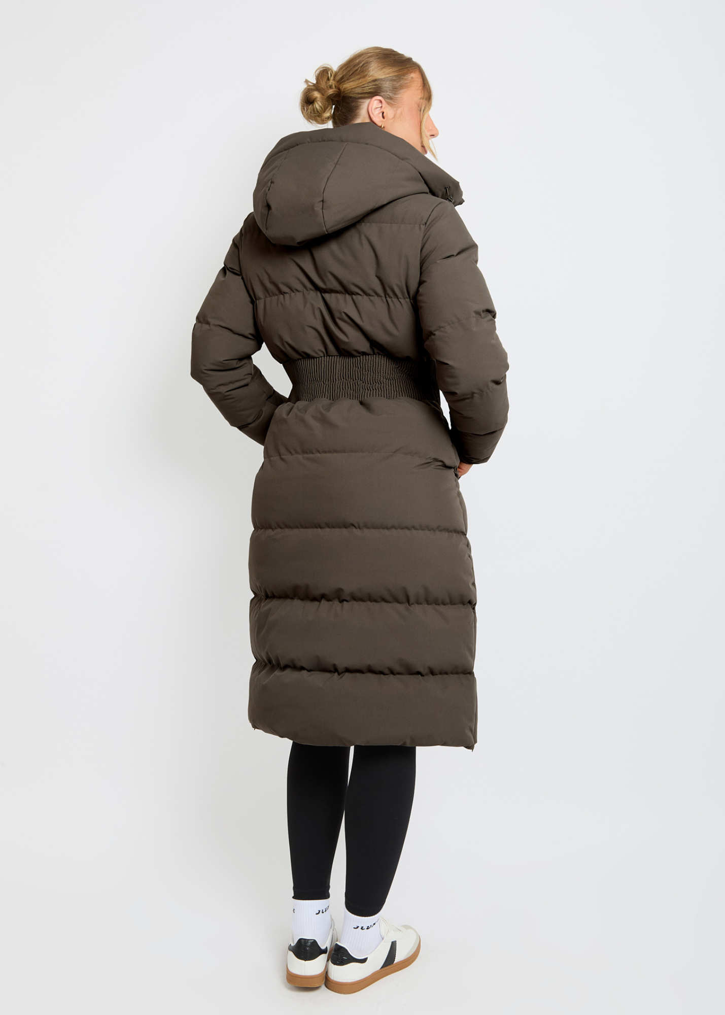 Contour Longline Khaki Puffer Coat - Pre Order