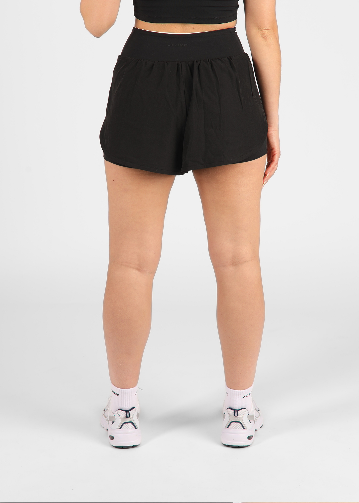 FormLuxe Black Wrap Dual Layer Shorts