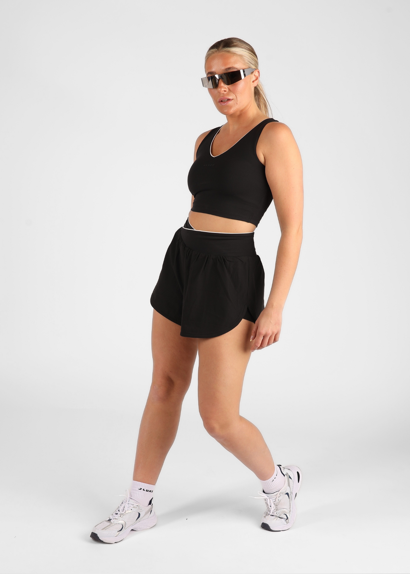 FormLuxe Black Wrap Dual Layer Shorts
