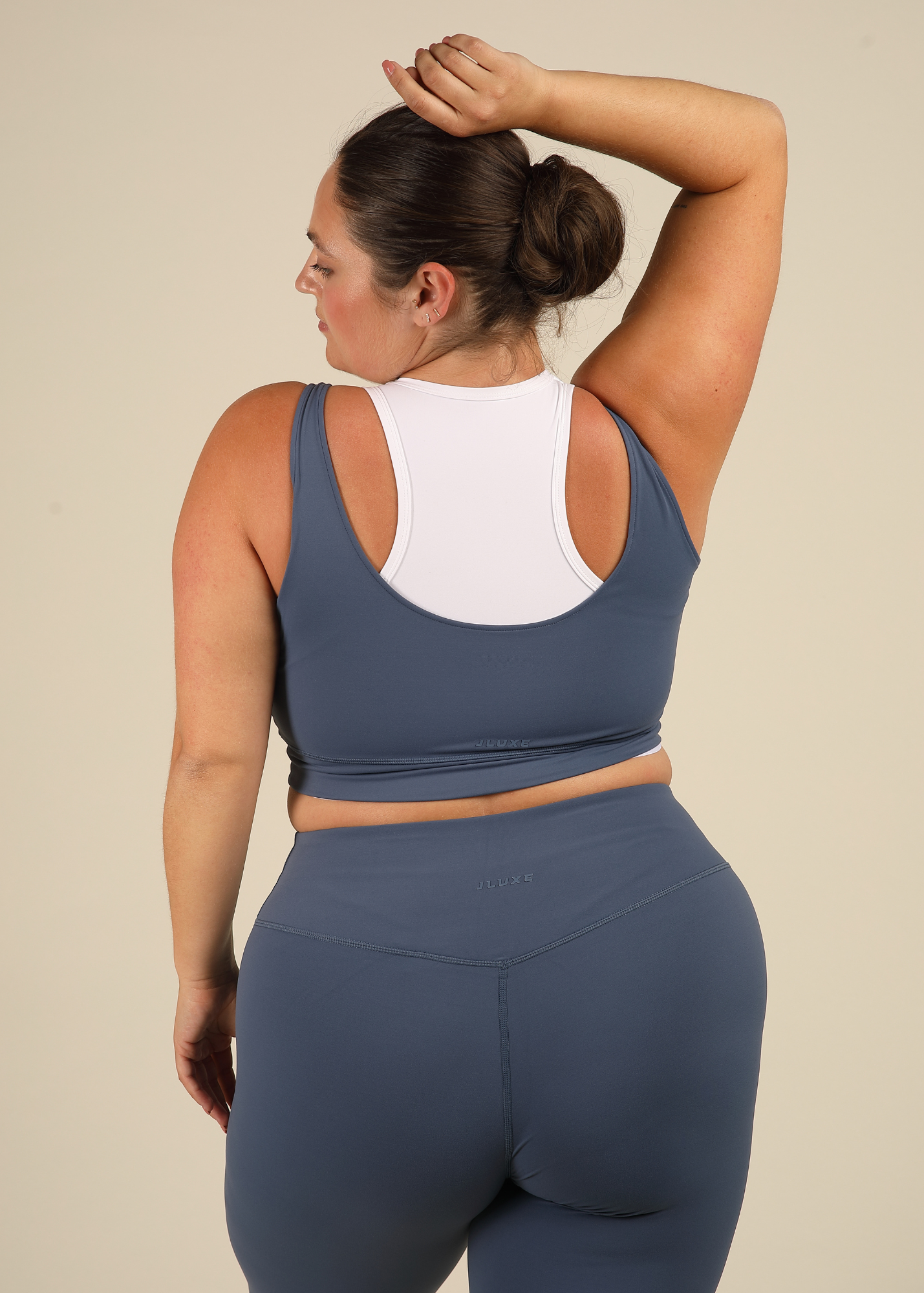 Recycled Double Layer Denim Blue Sports Bra