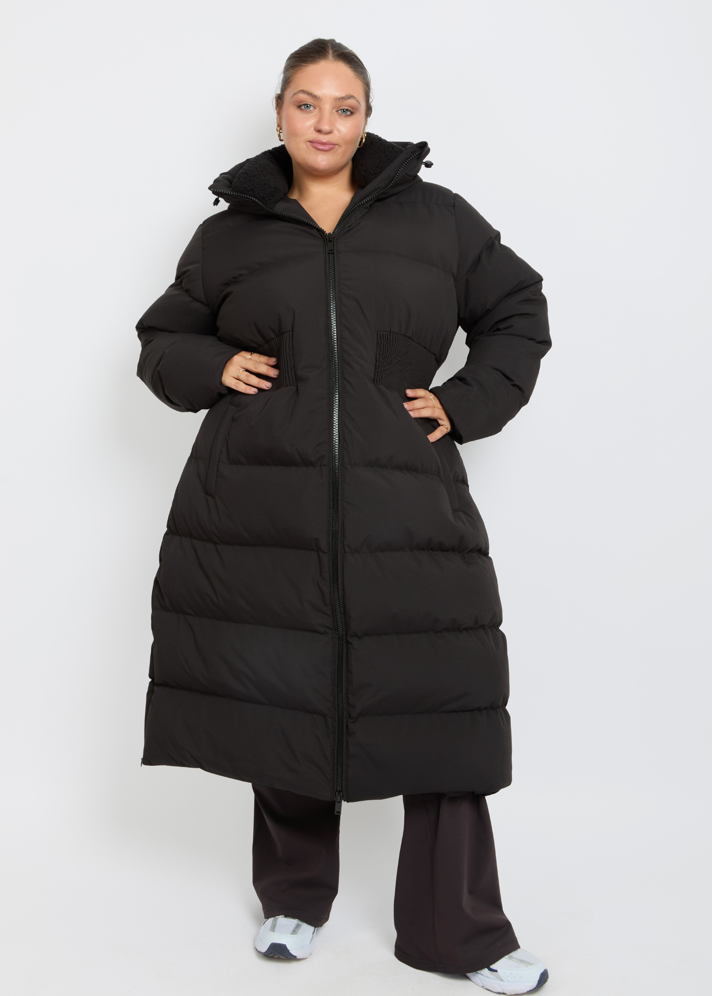 Contour Longline Black Puffer Coat