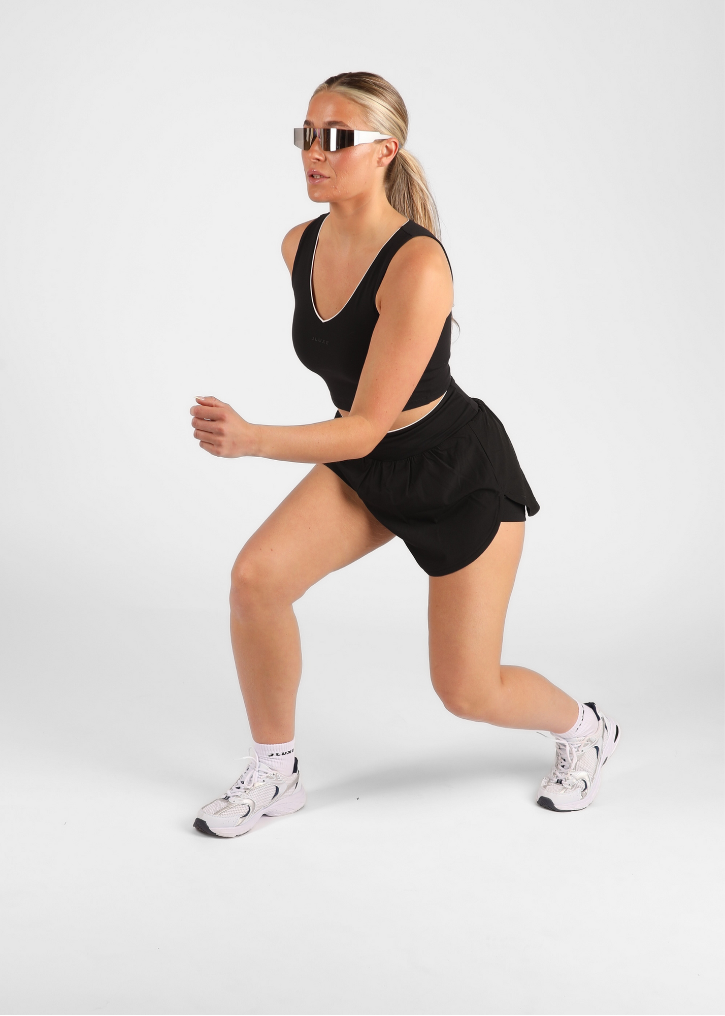 FormLuxe Black Wrap Dual Layer Shorts