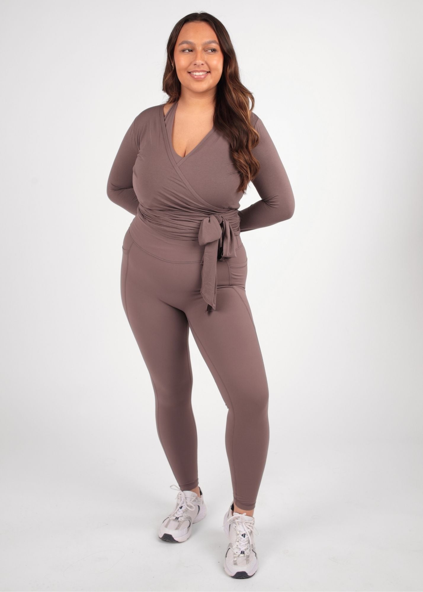 Ultra Soft Bamboo Latte Wrap Top