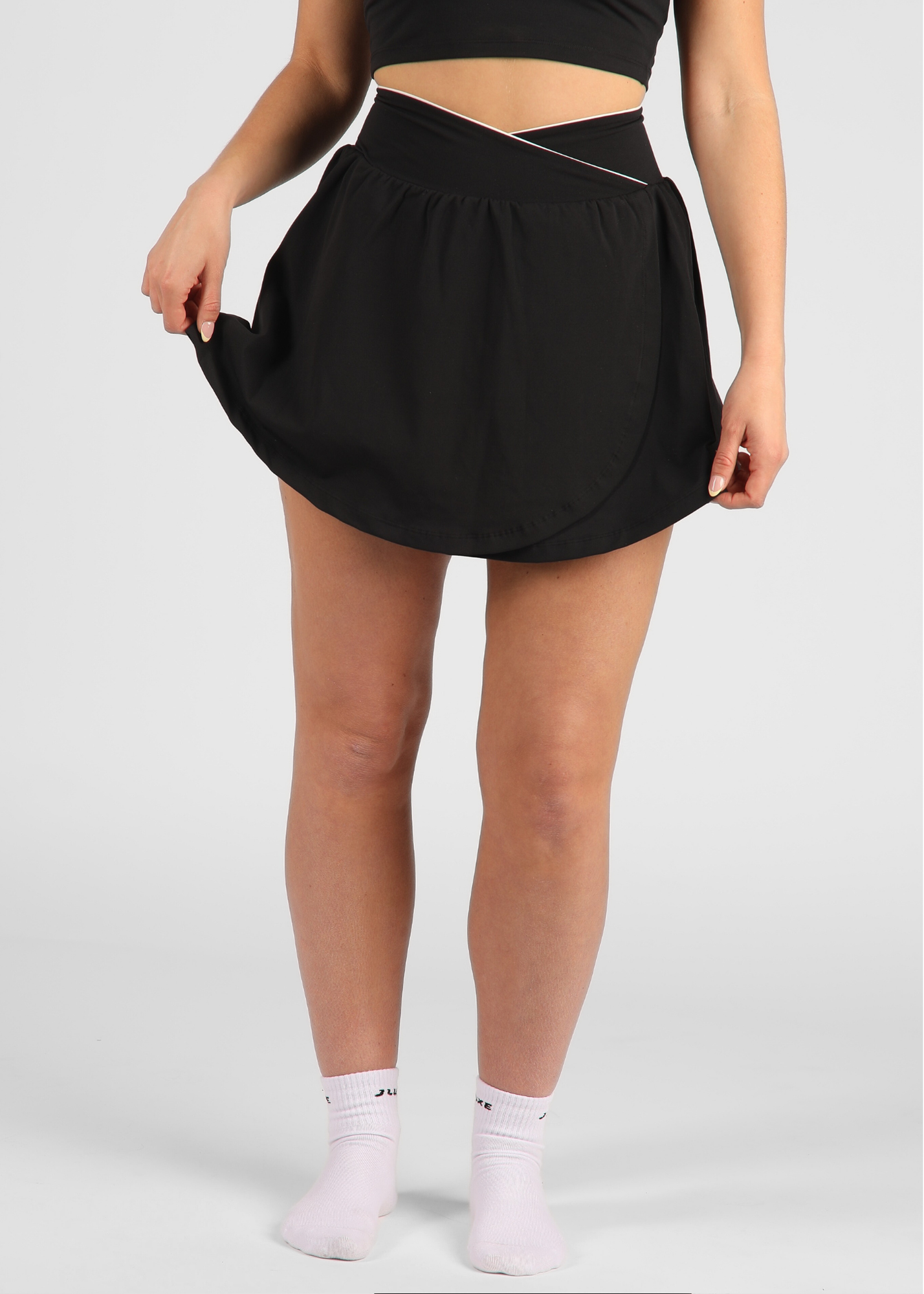 FormLuxe Black Wrap Pocket Skort