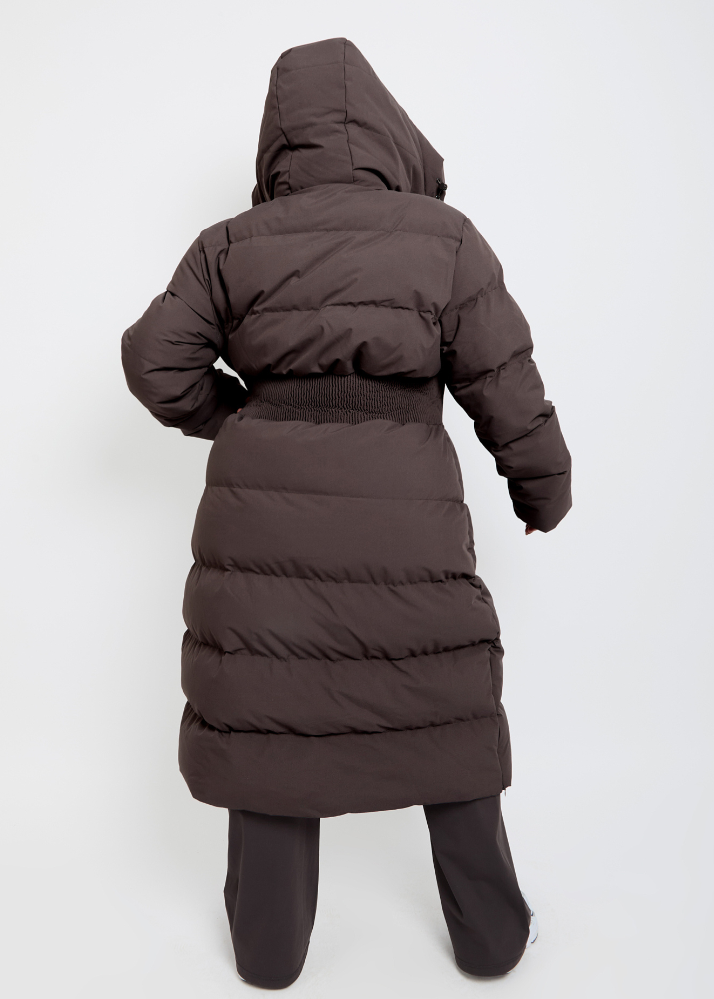 Contour Longline Deep Mocha Puffer Coat - Pre order