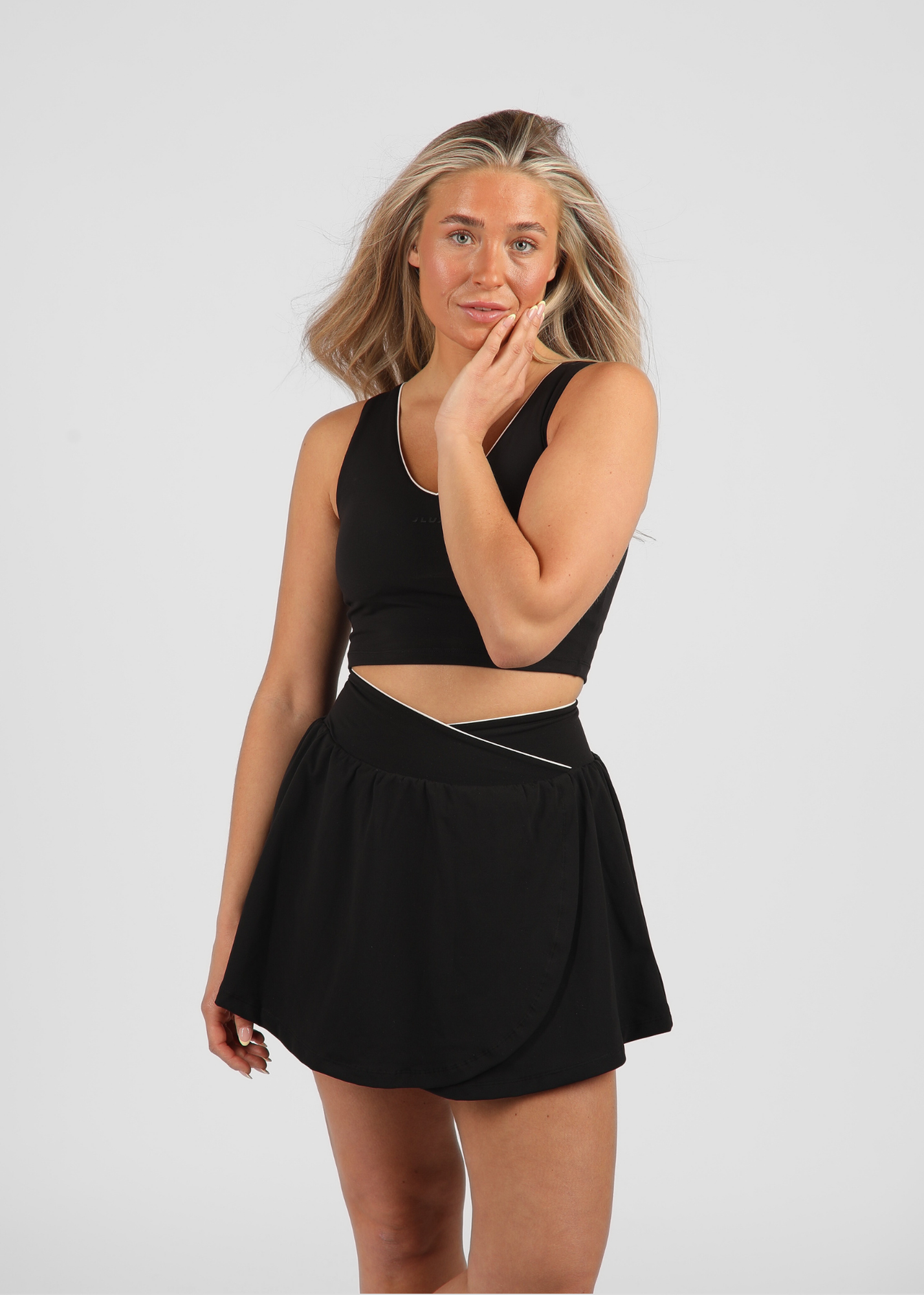 FormLuxe Black Wrap Pocket Skort