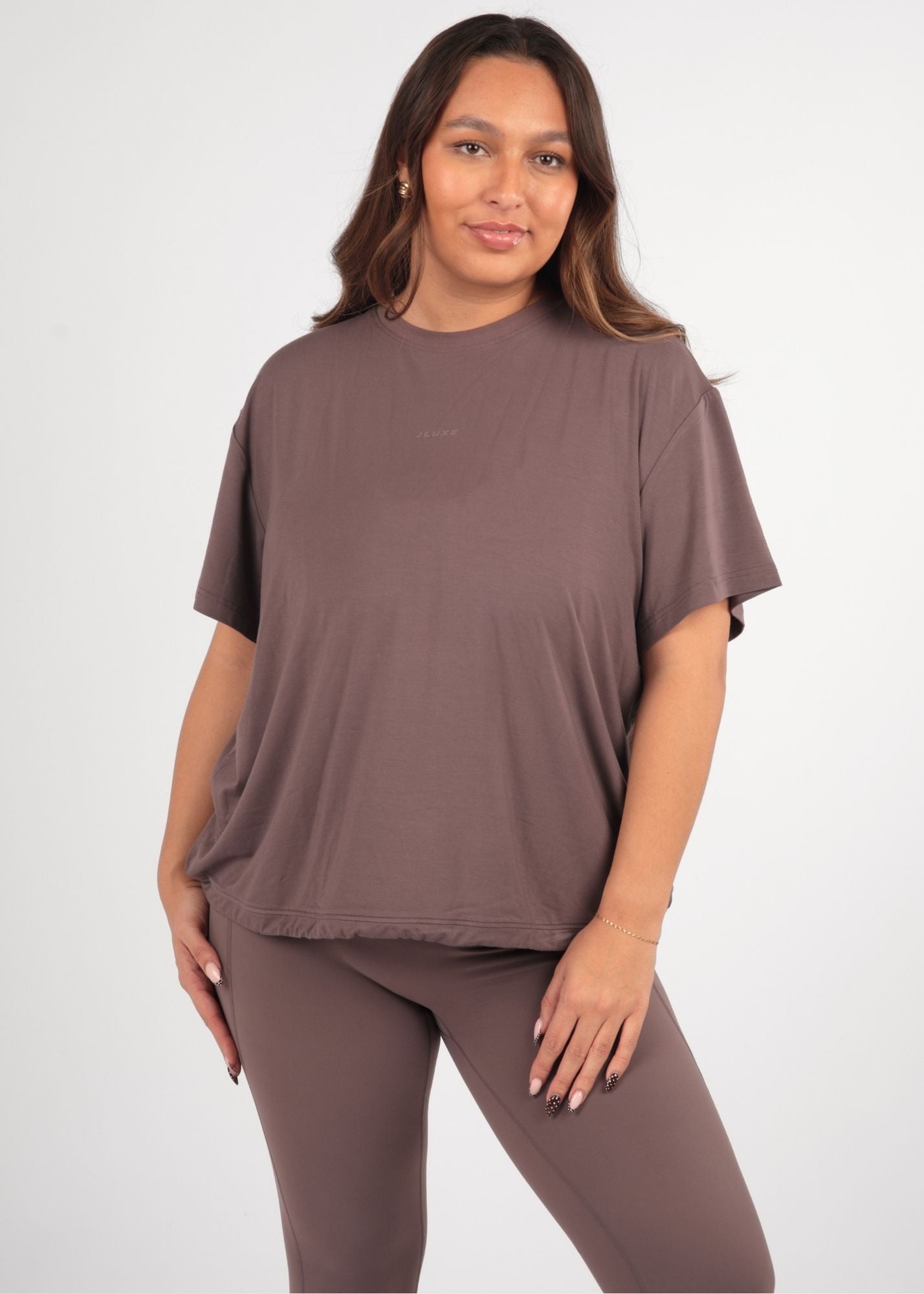 Ultra Soft Oversized Latte Multiway Tee