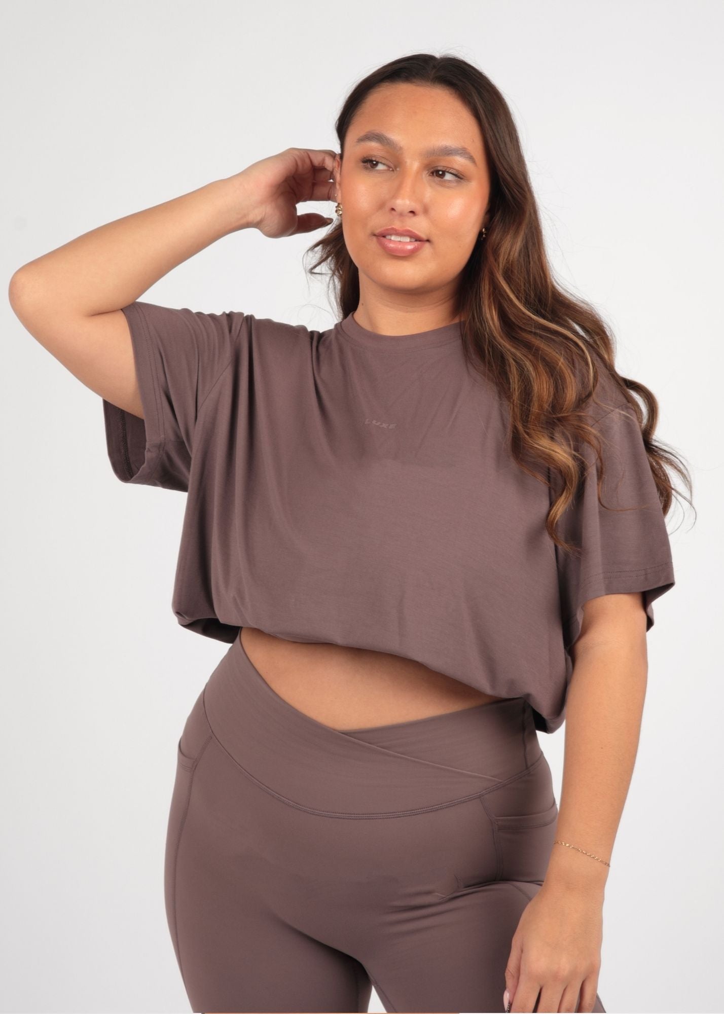 Ultra Soft Oversized Latte Multiway Tee