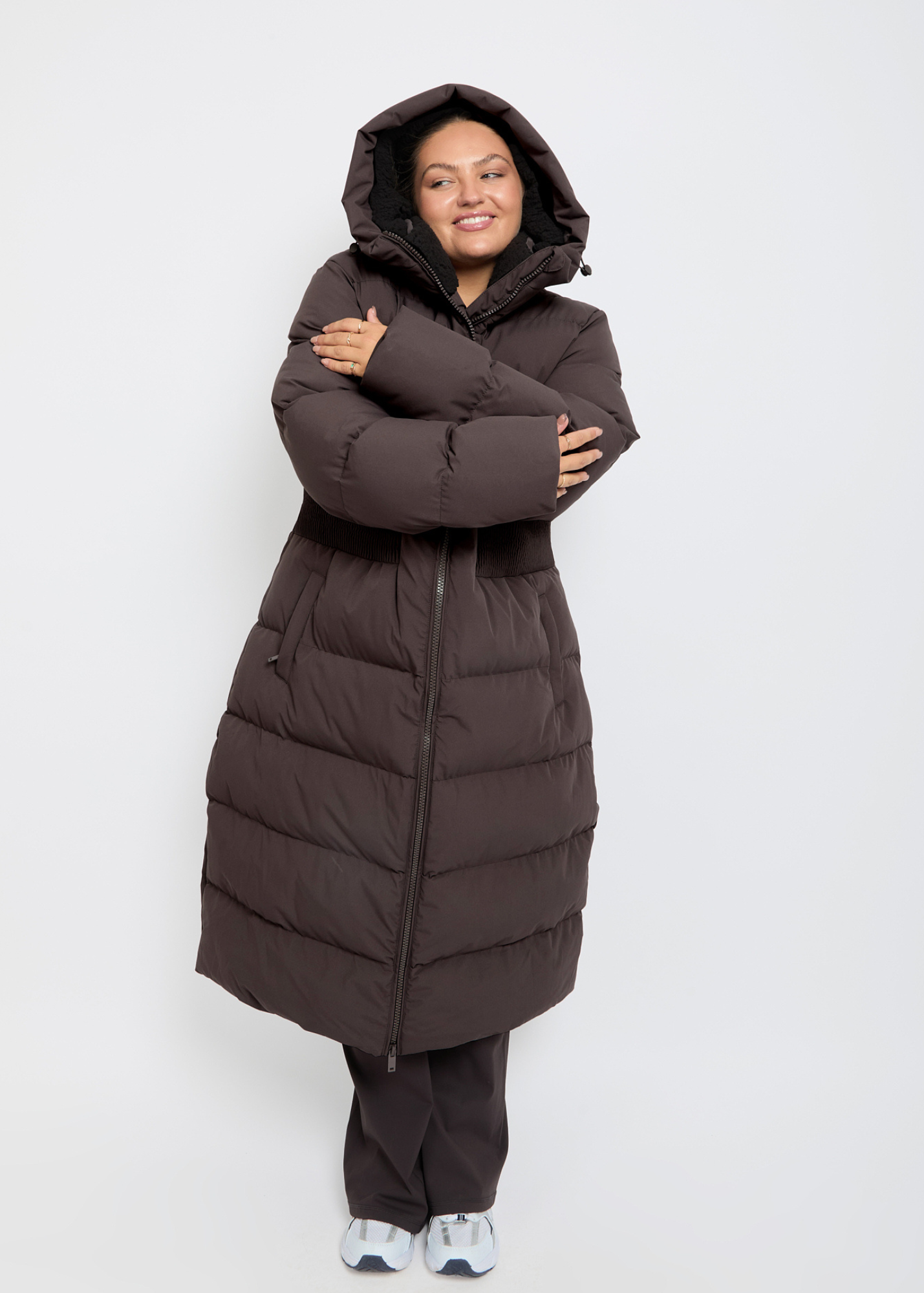 Contour Longline Deep Mocha Puffer Coat - Pre order