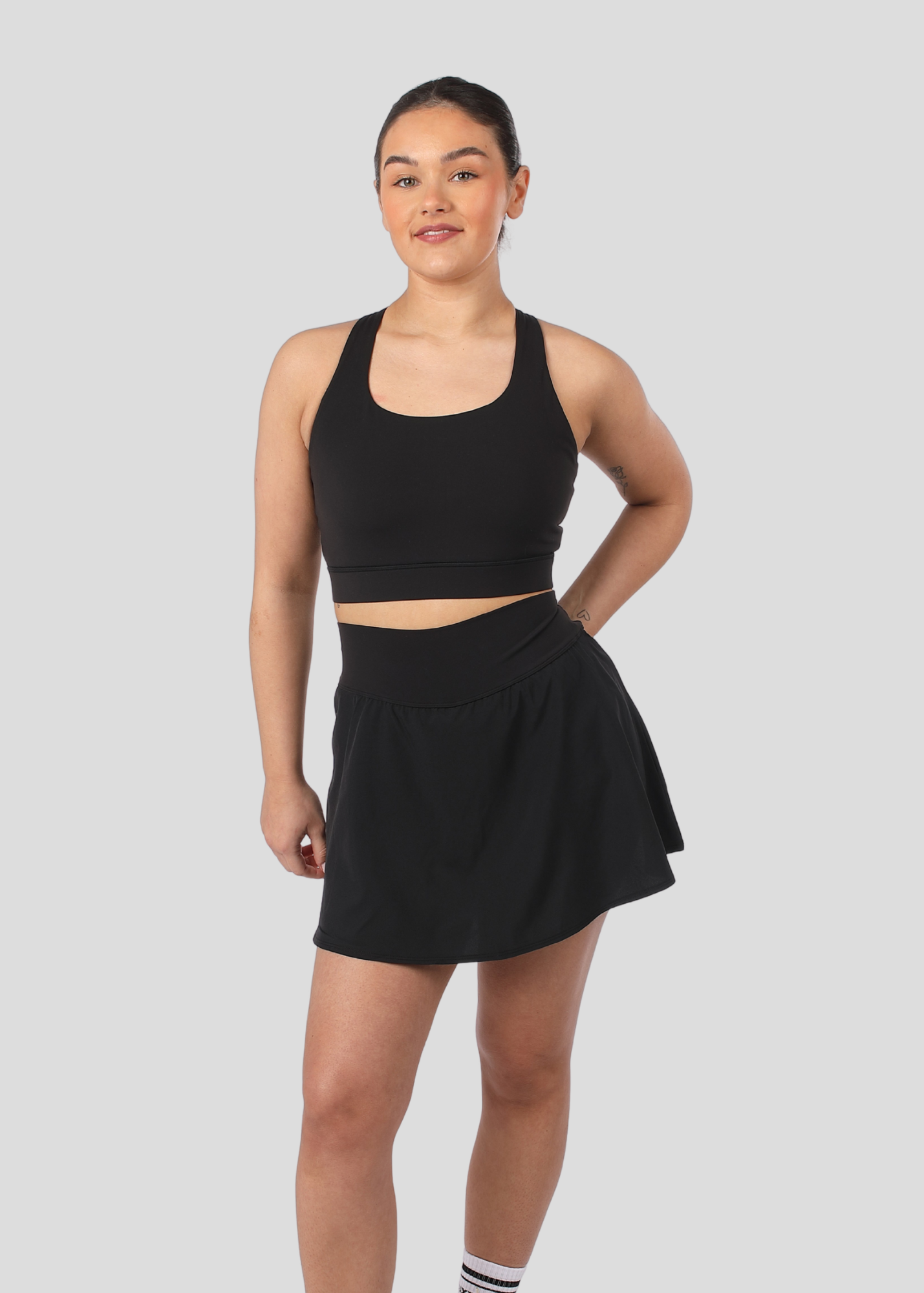 Soft Form Recycled Black Skort
