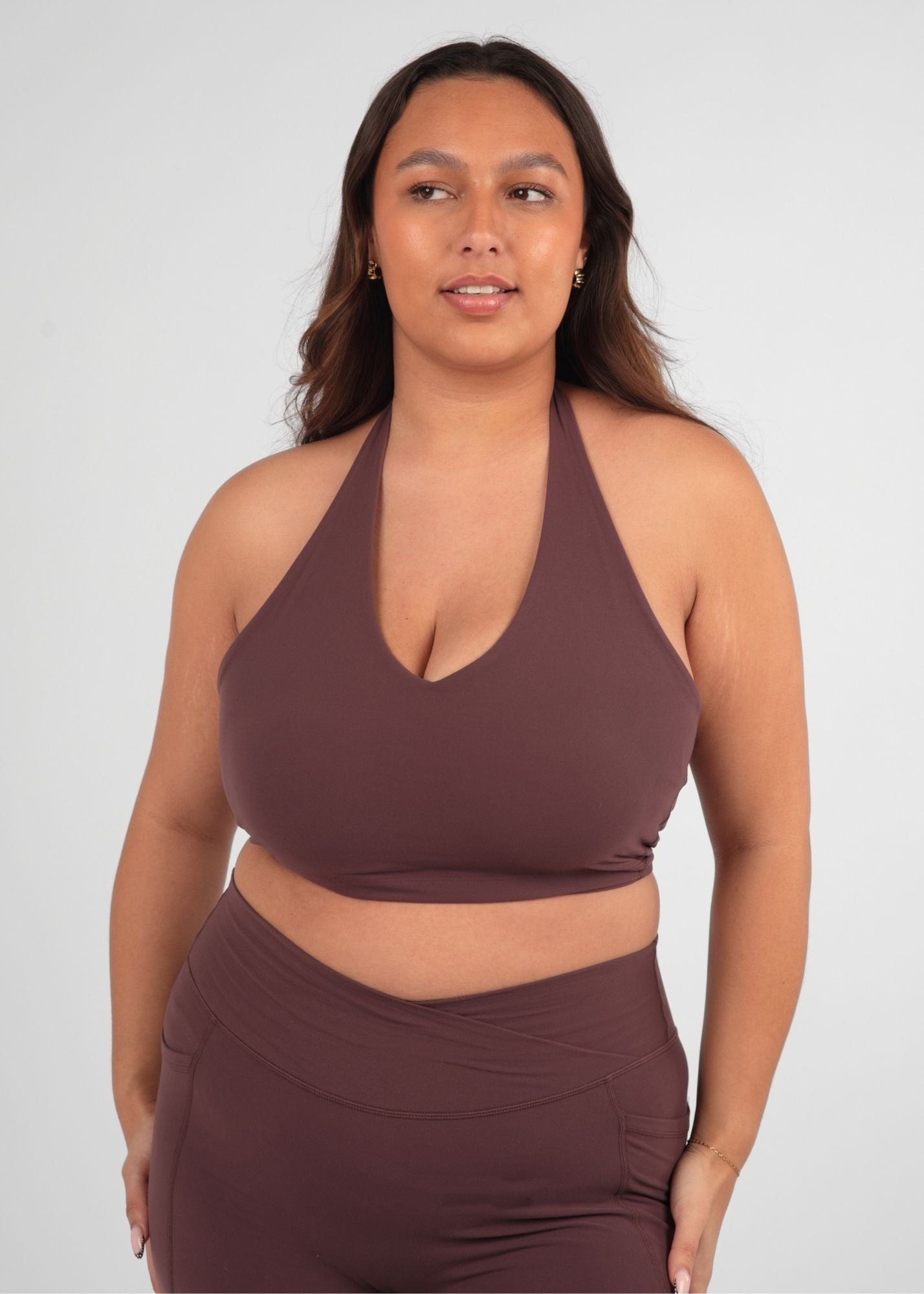 Soft Form Recycled Huckleberry Halter Neck Sports Bra