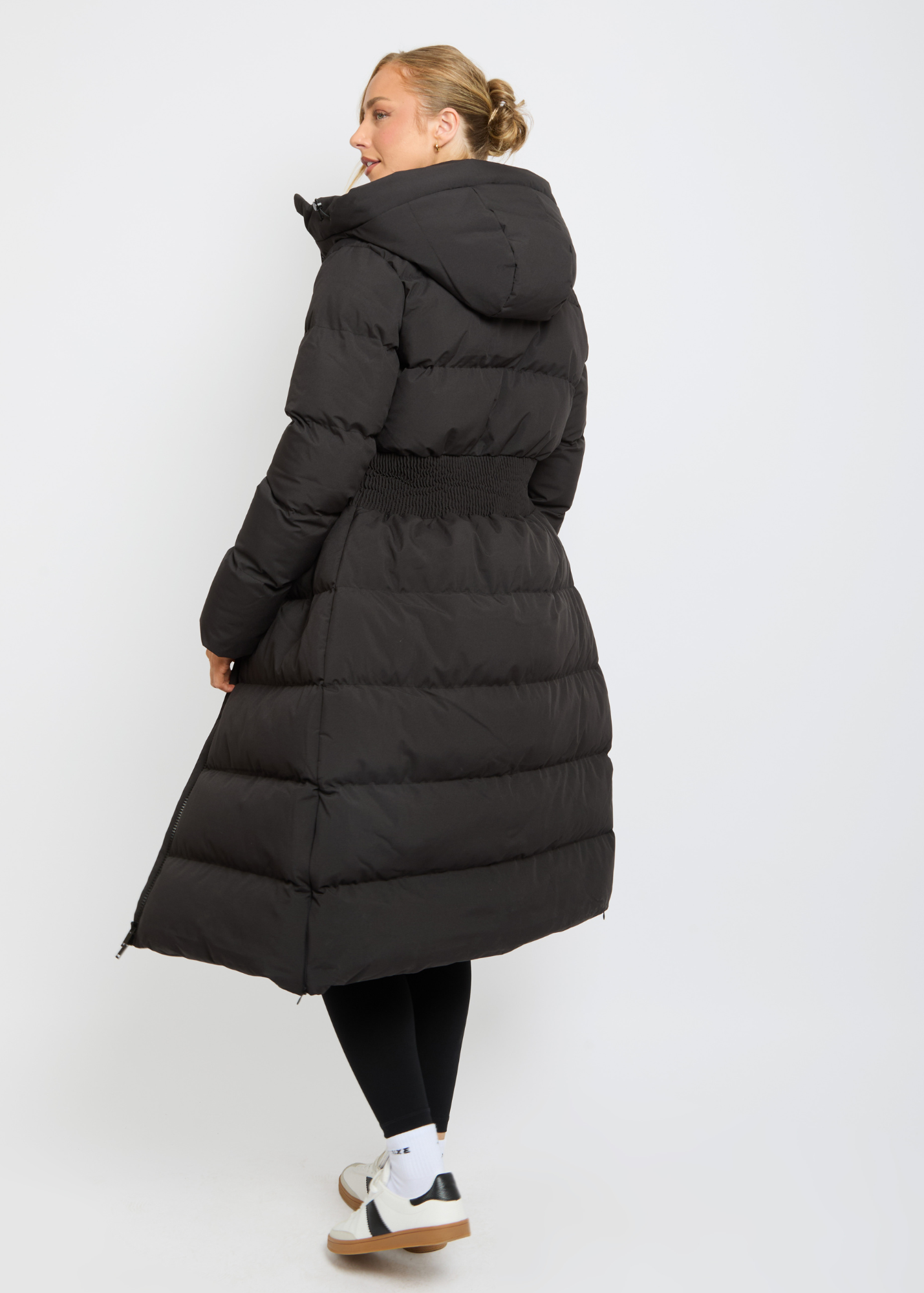 Contour Longline Black Puffer Coat