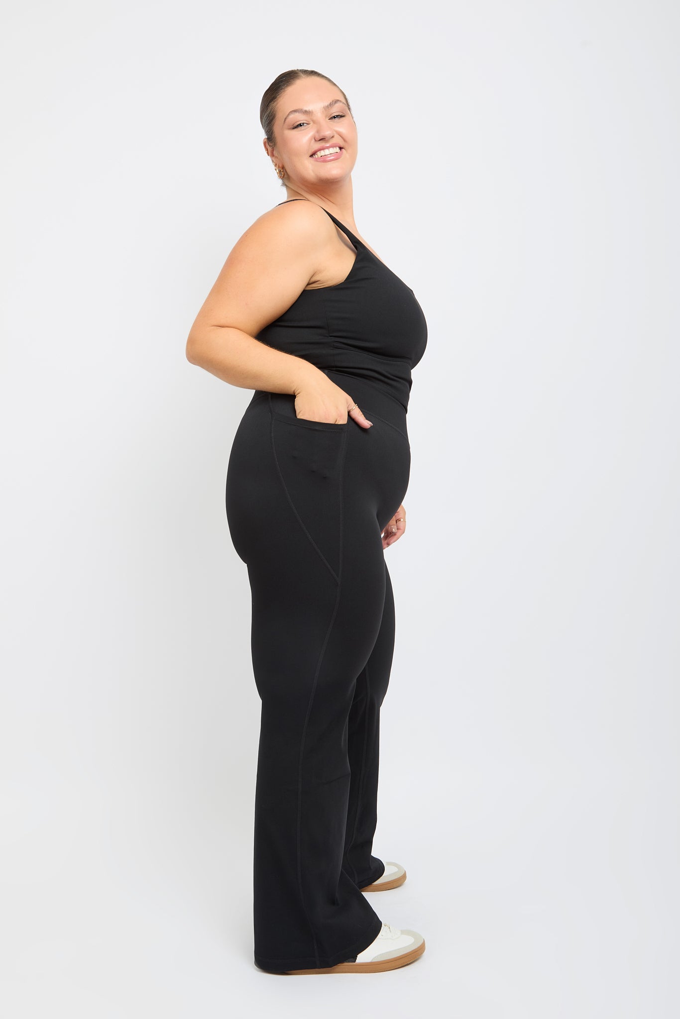 CloudLuxe Core Black Pocket Flares