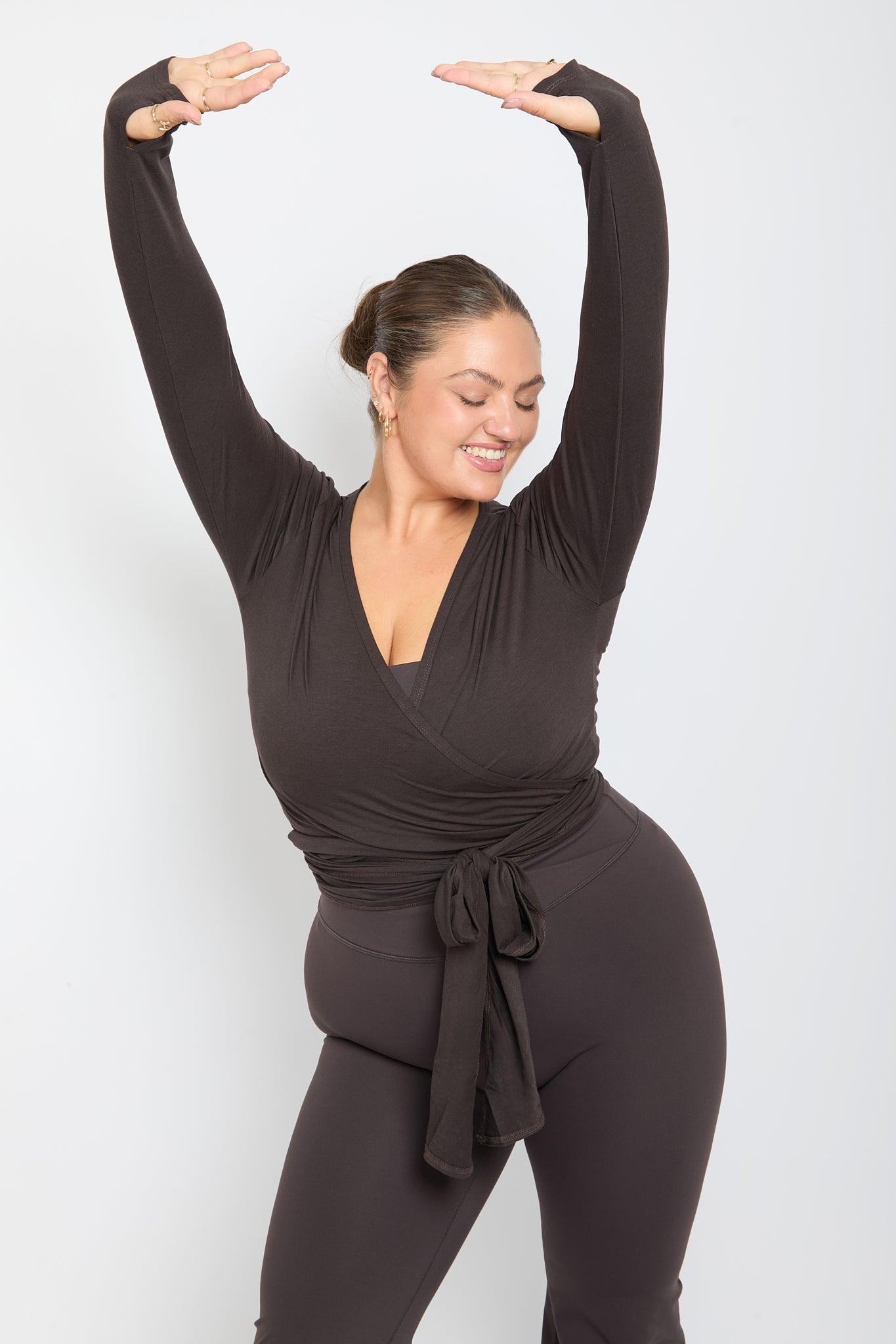 Ultra Soft Bamboo Coffee Wrap Top