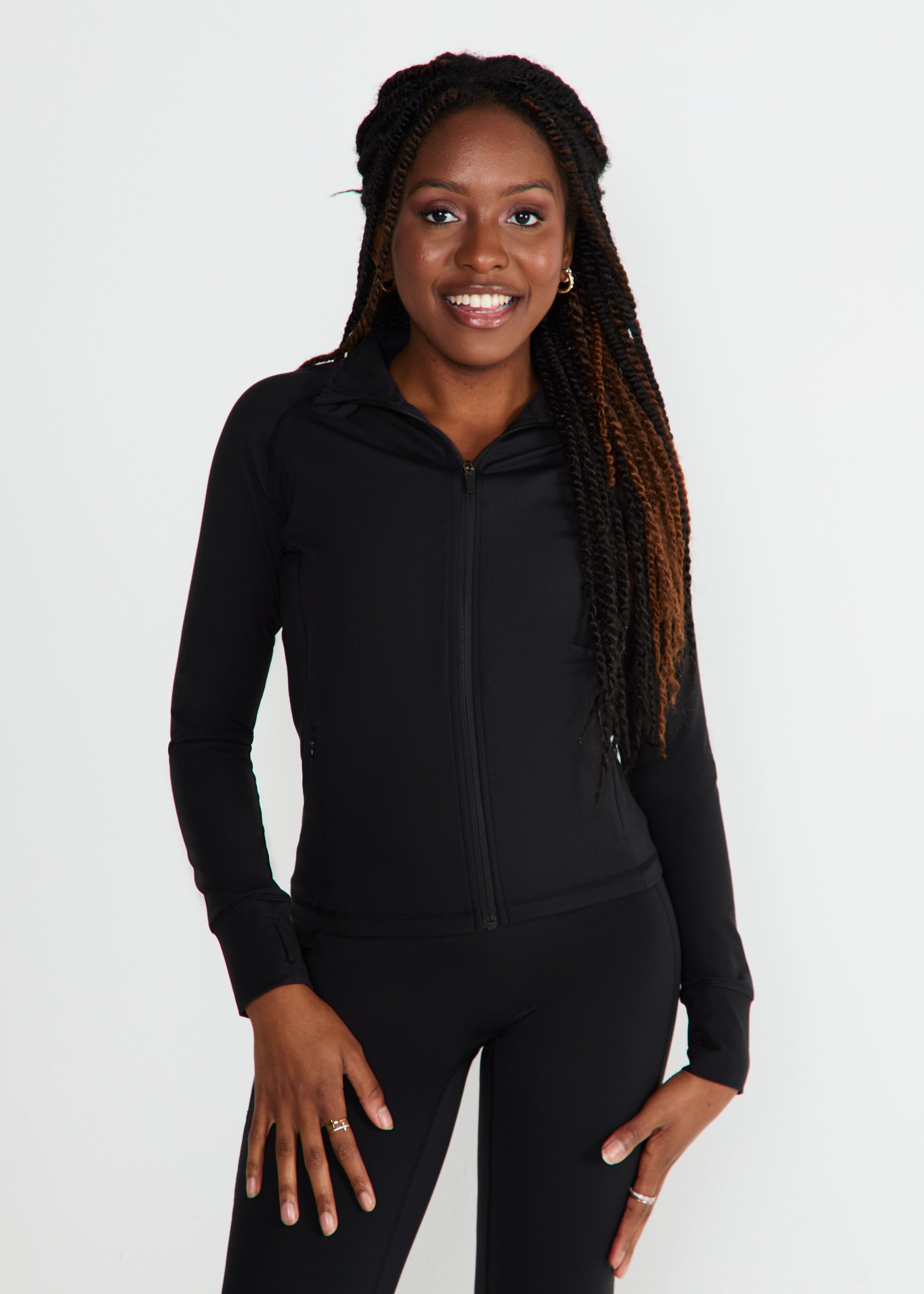 CloudLuxe Black Contour Training Jacket