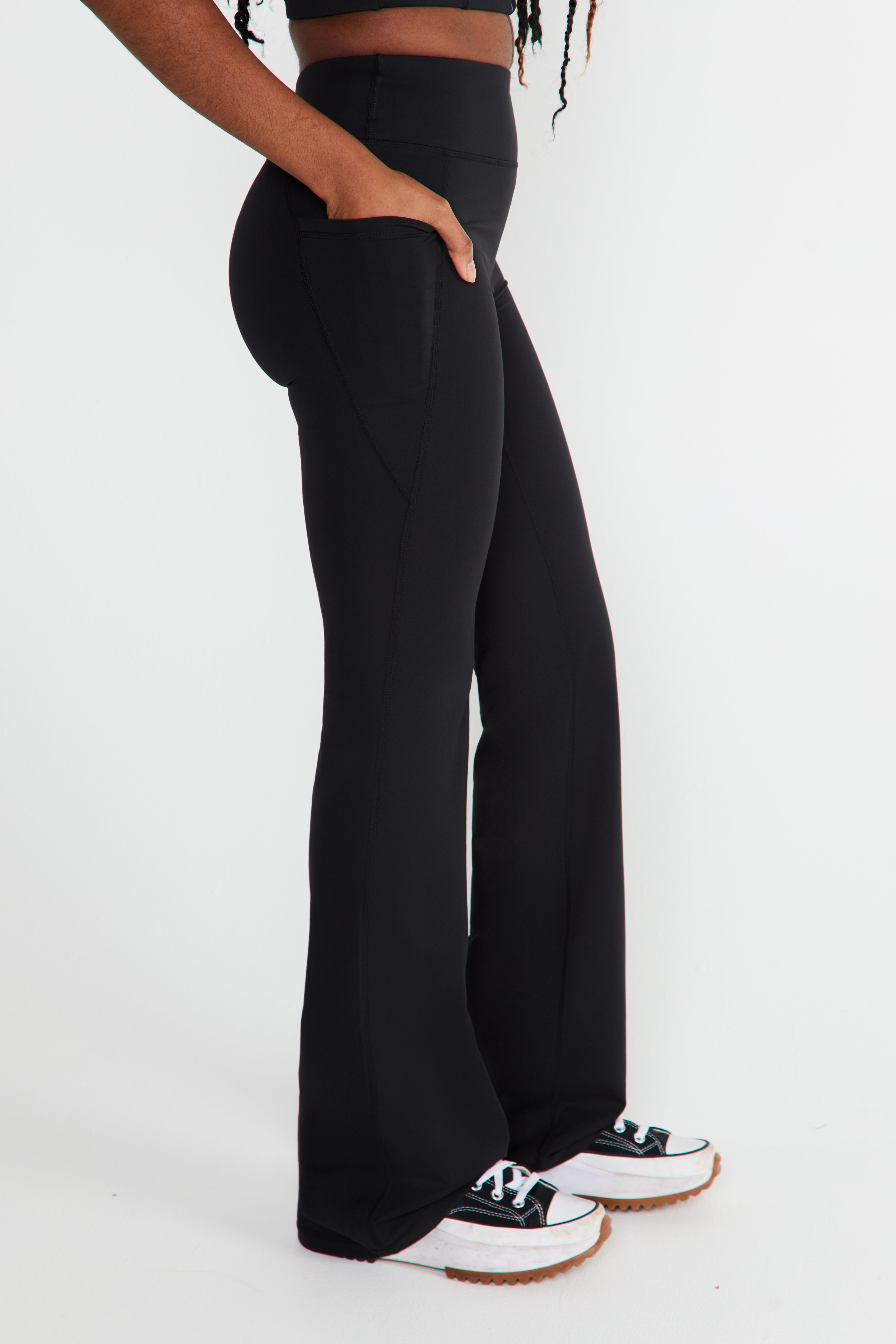 Core Black Pocket Flares