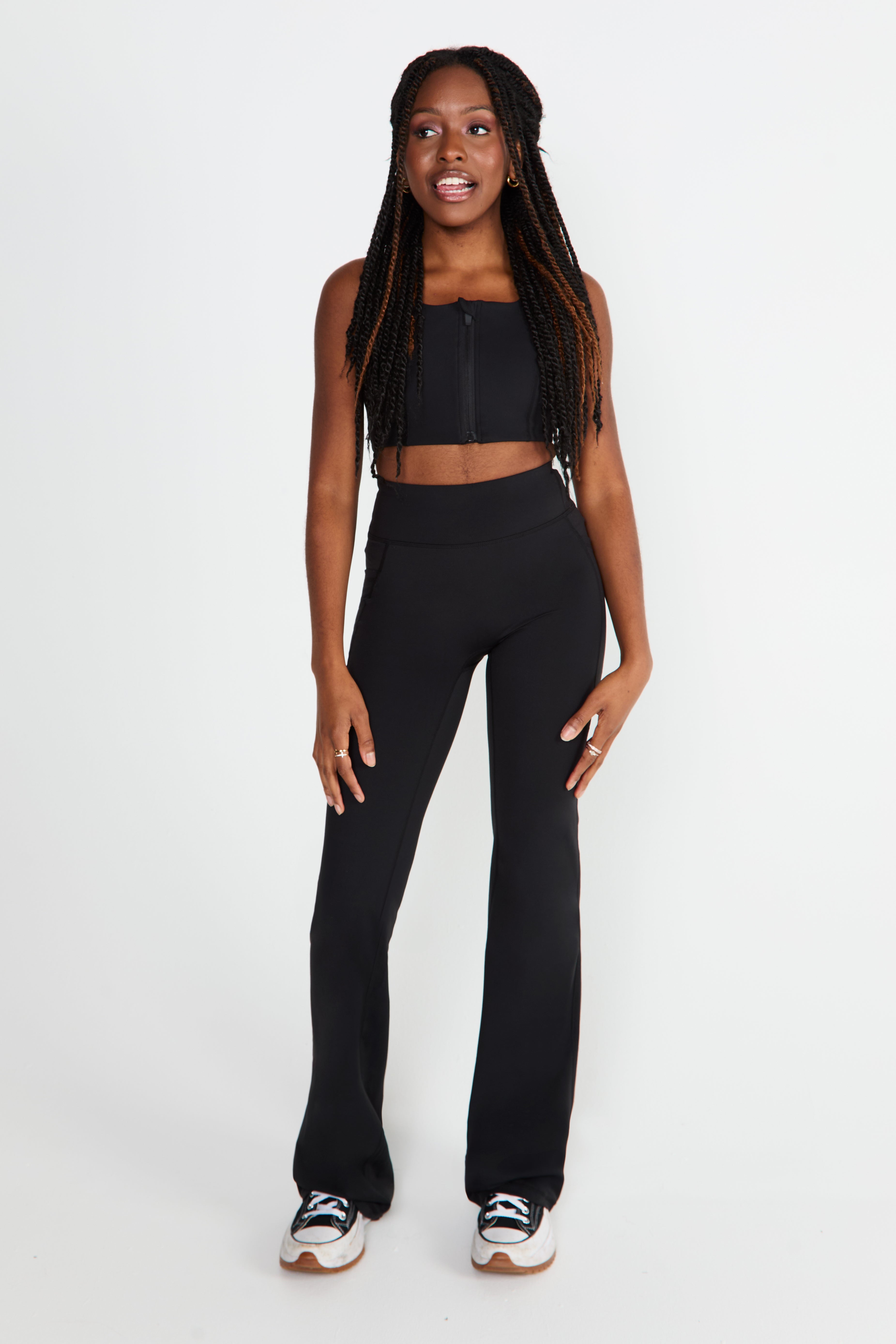 Core Black Pocket Flares