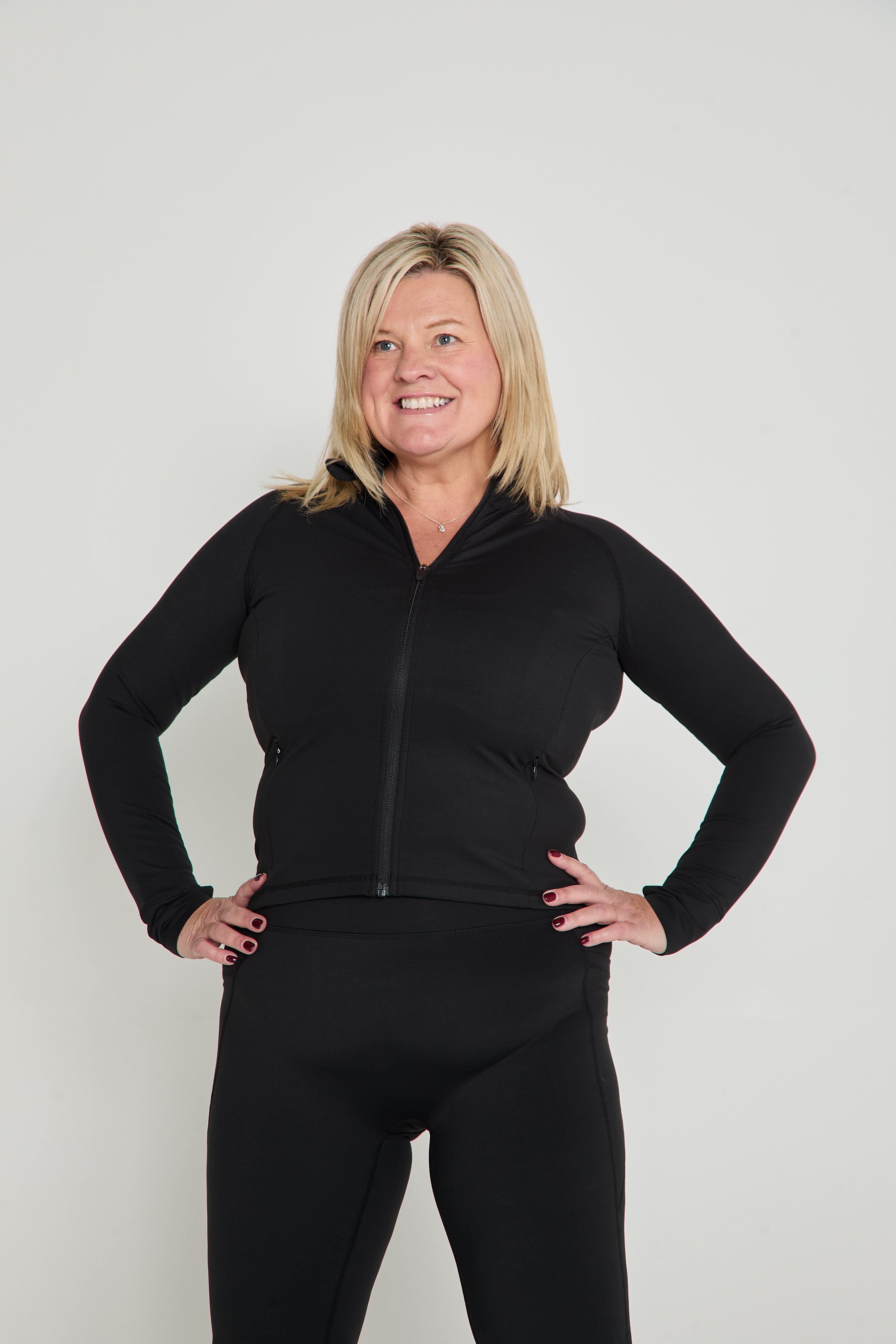 CloudLuxe Black Contour Training Jacket