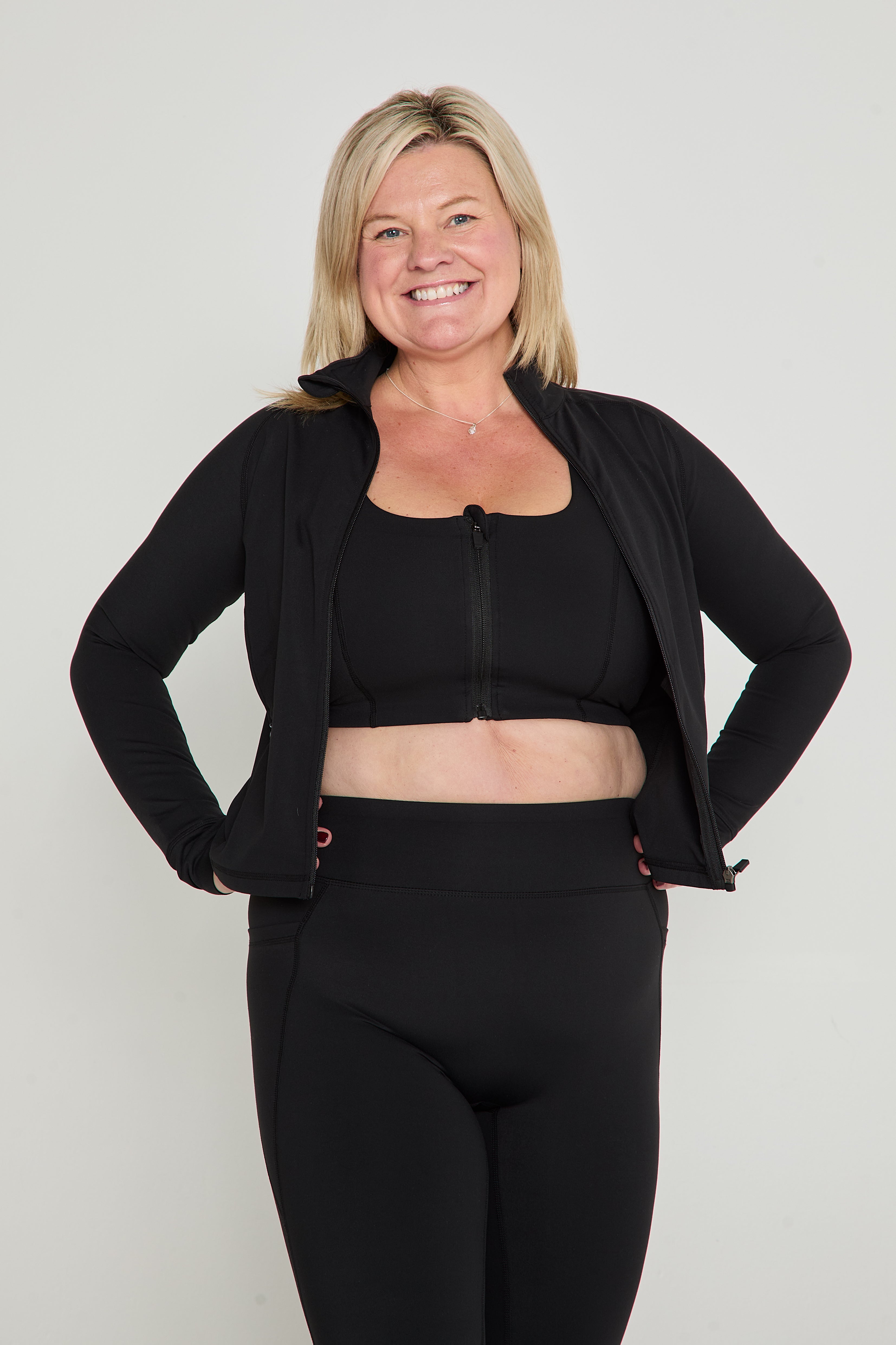 CloudLuxe Black Contour Training Jacket
