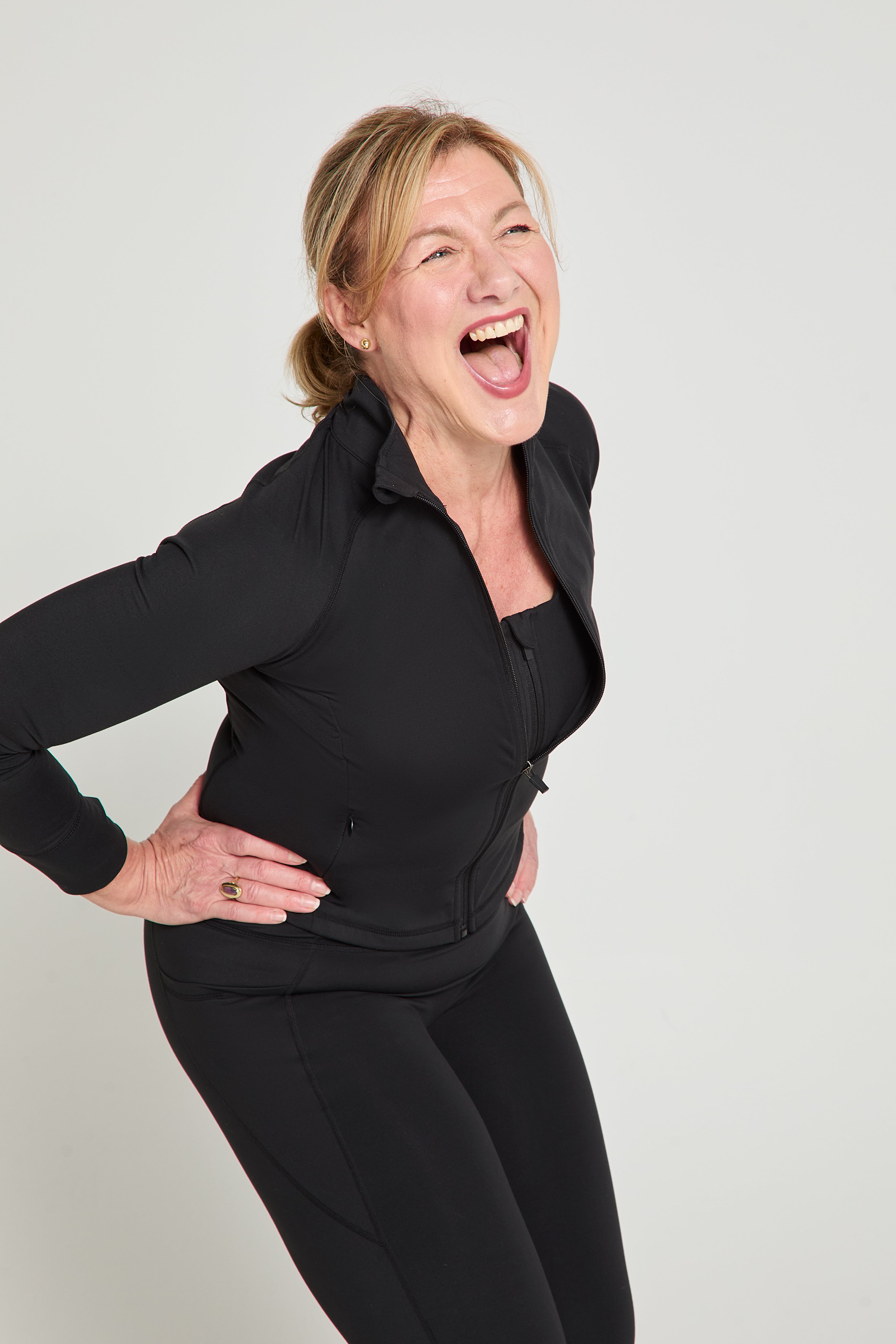CloudLuxe Black Contour Training Jacket