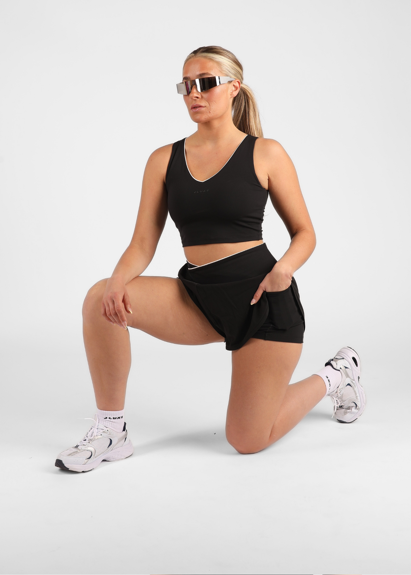 FormLuxe Black Wrap Dual Layer Shorts
