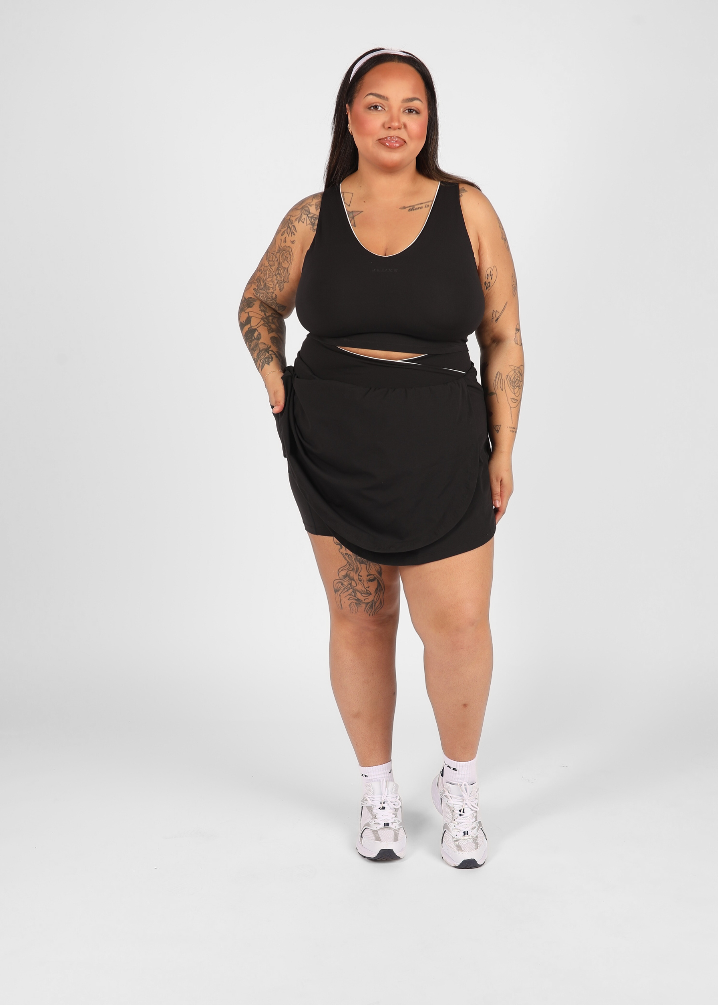 FormLuxe Black Wrap Pocket Skort
