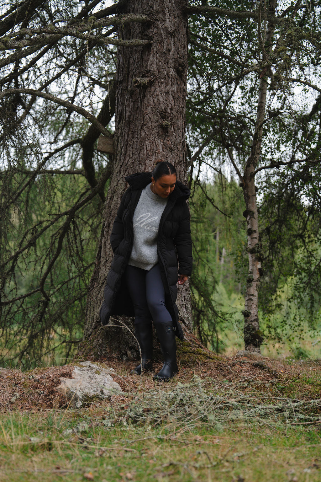 Contour Longline Black Puffer Coat