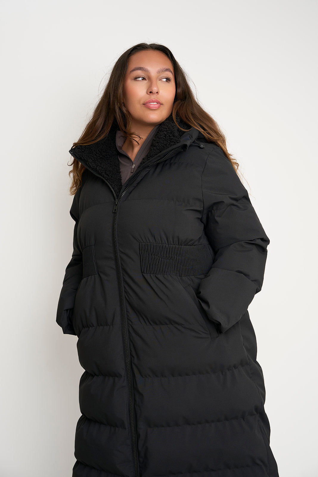 Contour Longline Black Puffer Coat