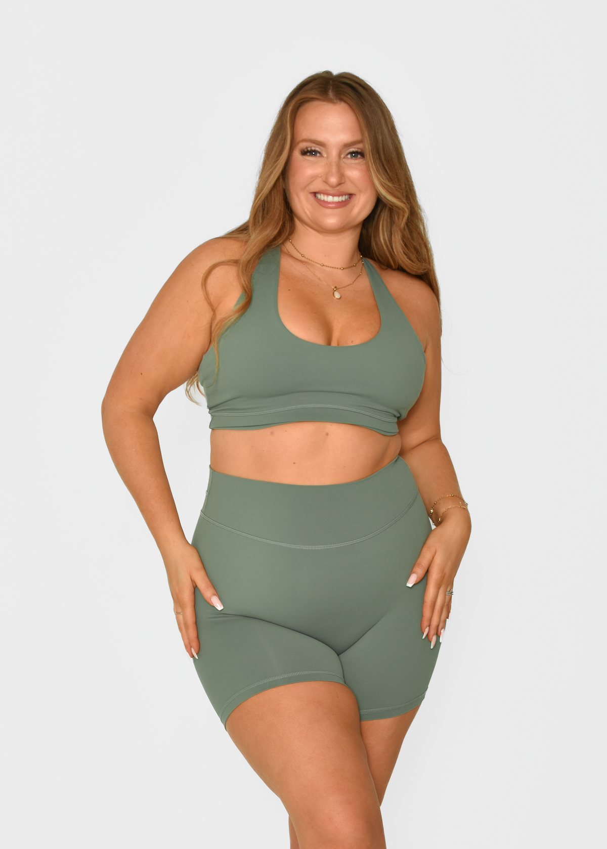 Cloud Sculpt Crossover Soft Sage Strap Bra