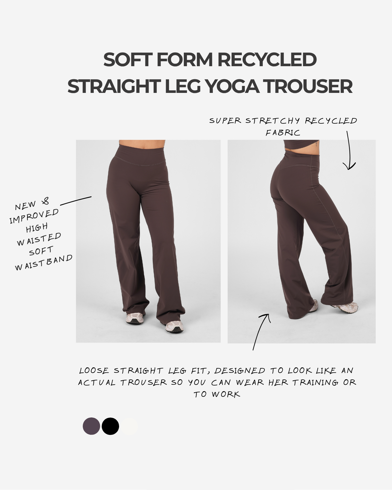Soft Form Mocha Straight Leg Recycled Yoga Trouser