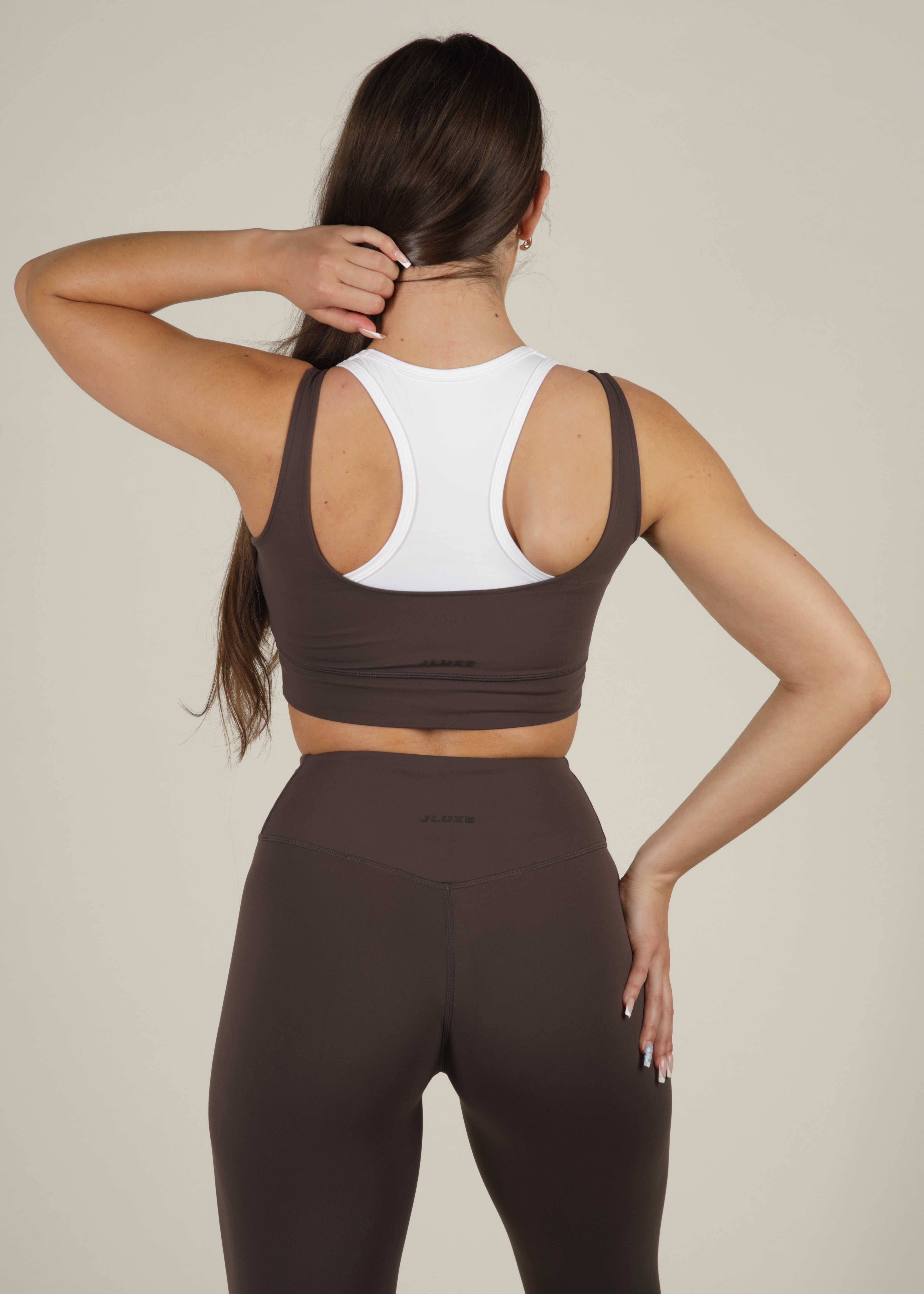 Recycled Double Layer Deep Mocha Sports Bra