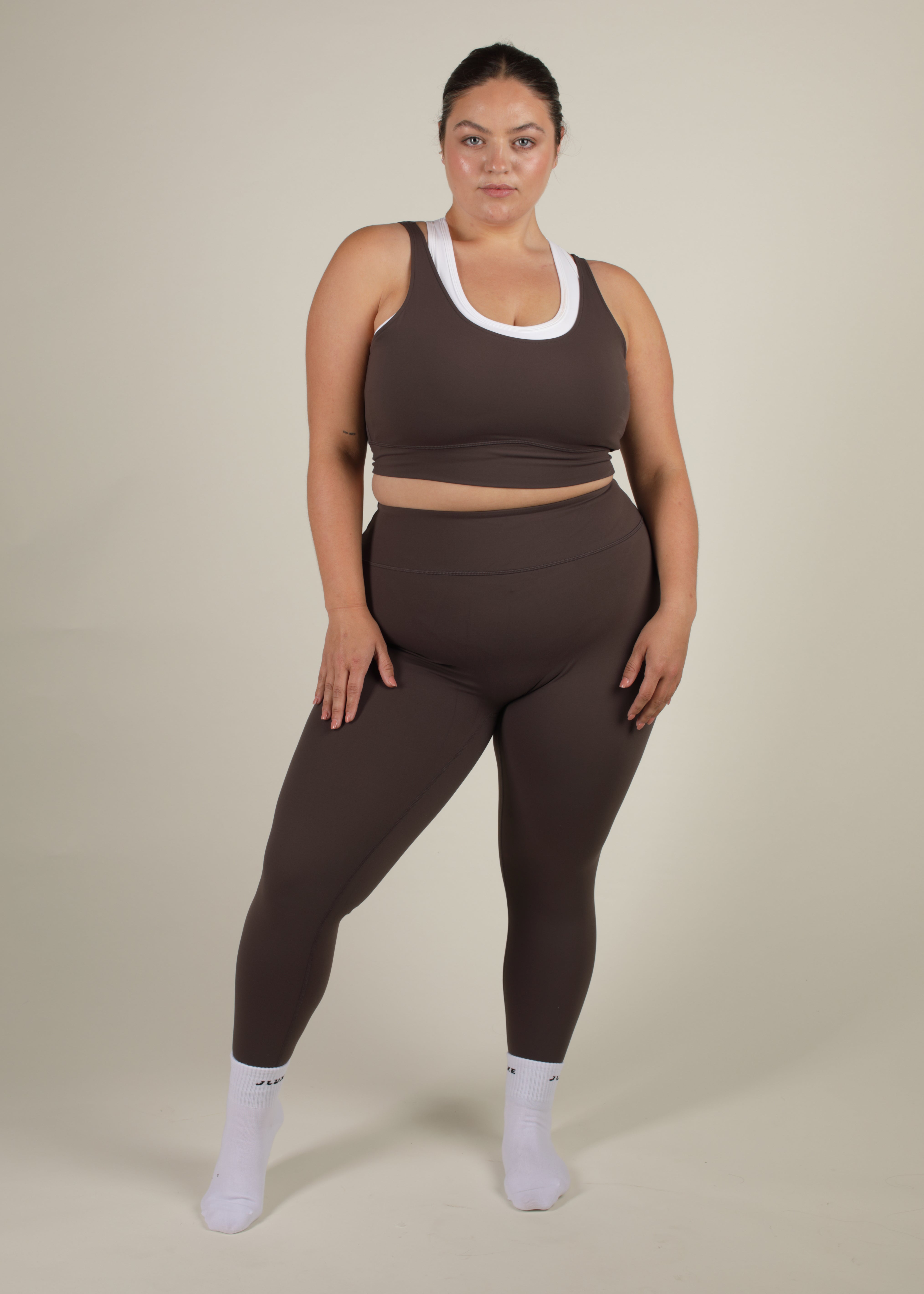 Recycled Double Layer Deep Mocha Sports Bra