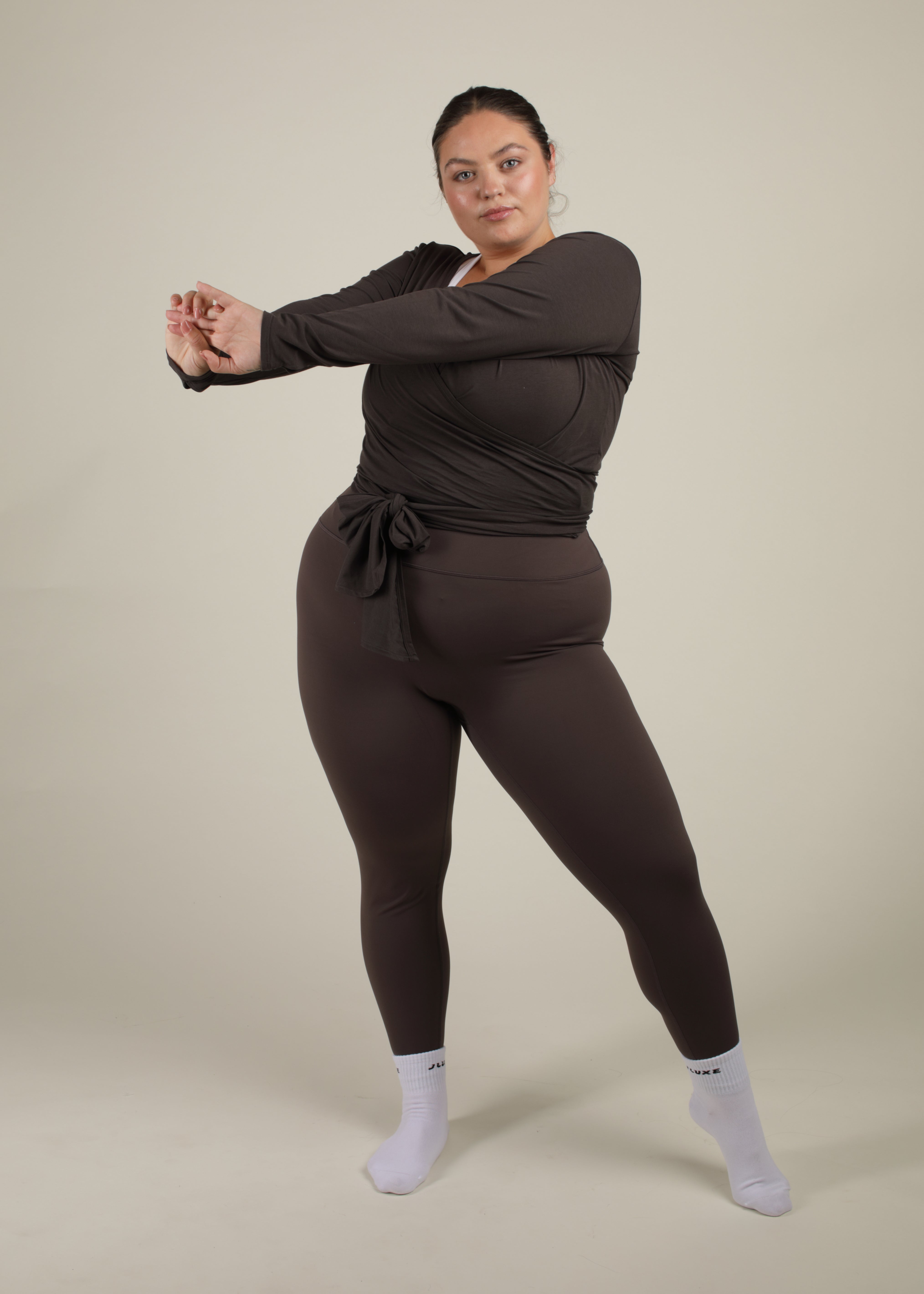 Ultra Soft Bamboo Deep Mocha Wrap Top