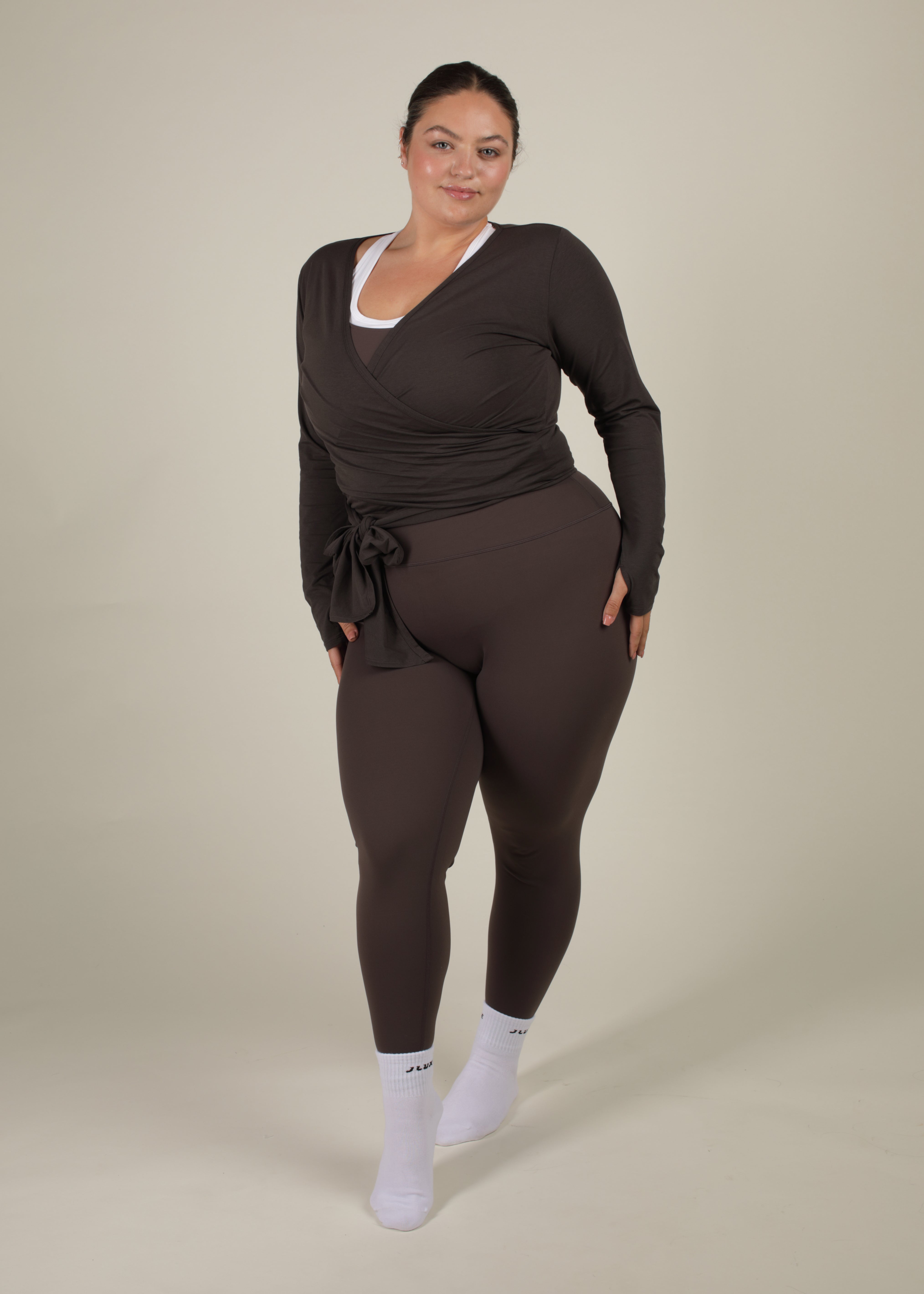Ultra Soft Bamboo Deep Mocha Wrap Top