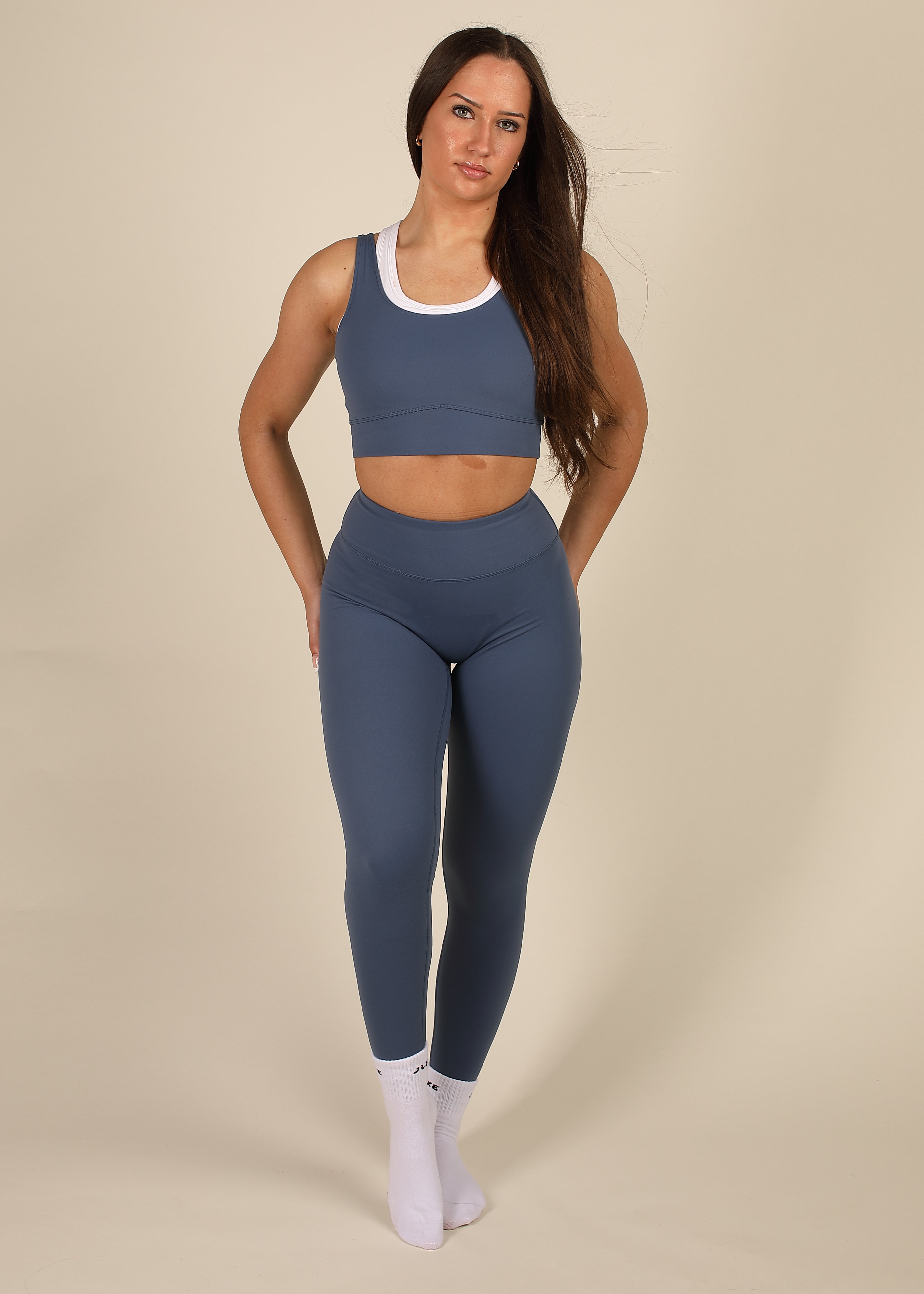 Recycled High Rise Denim Blue Essential Legging