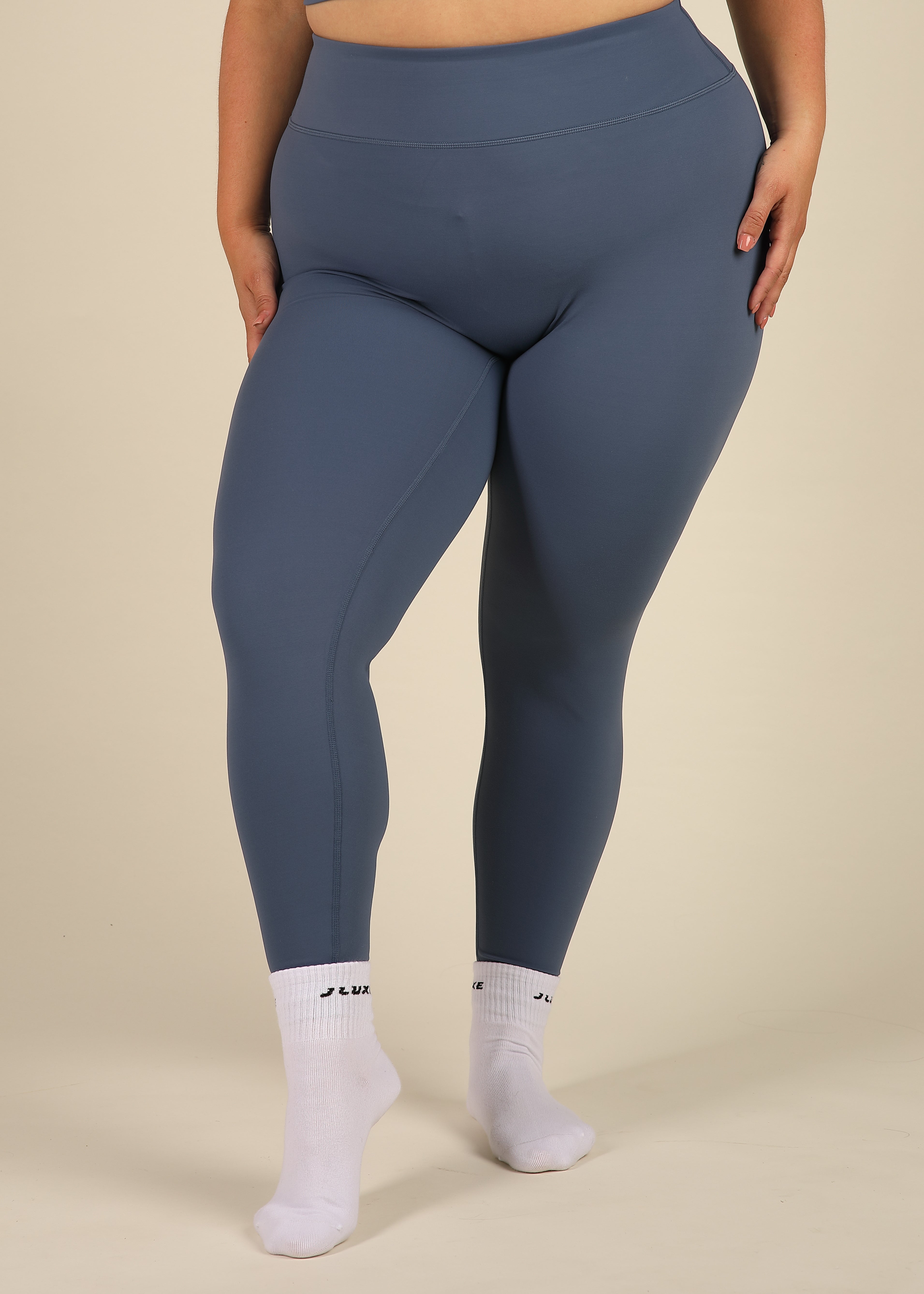 Recycled High Rise Denim Blue Essential Legging