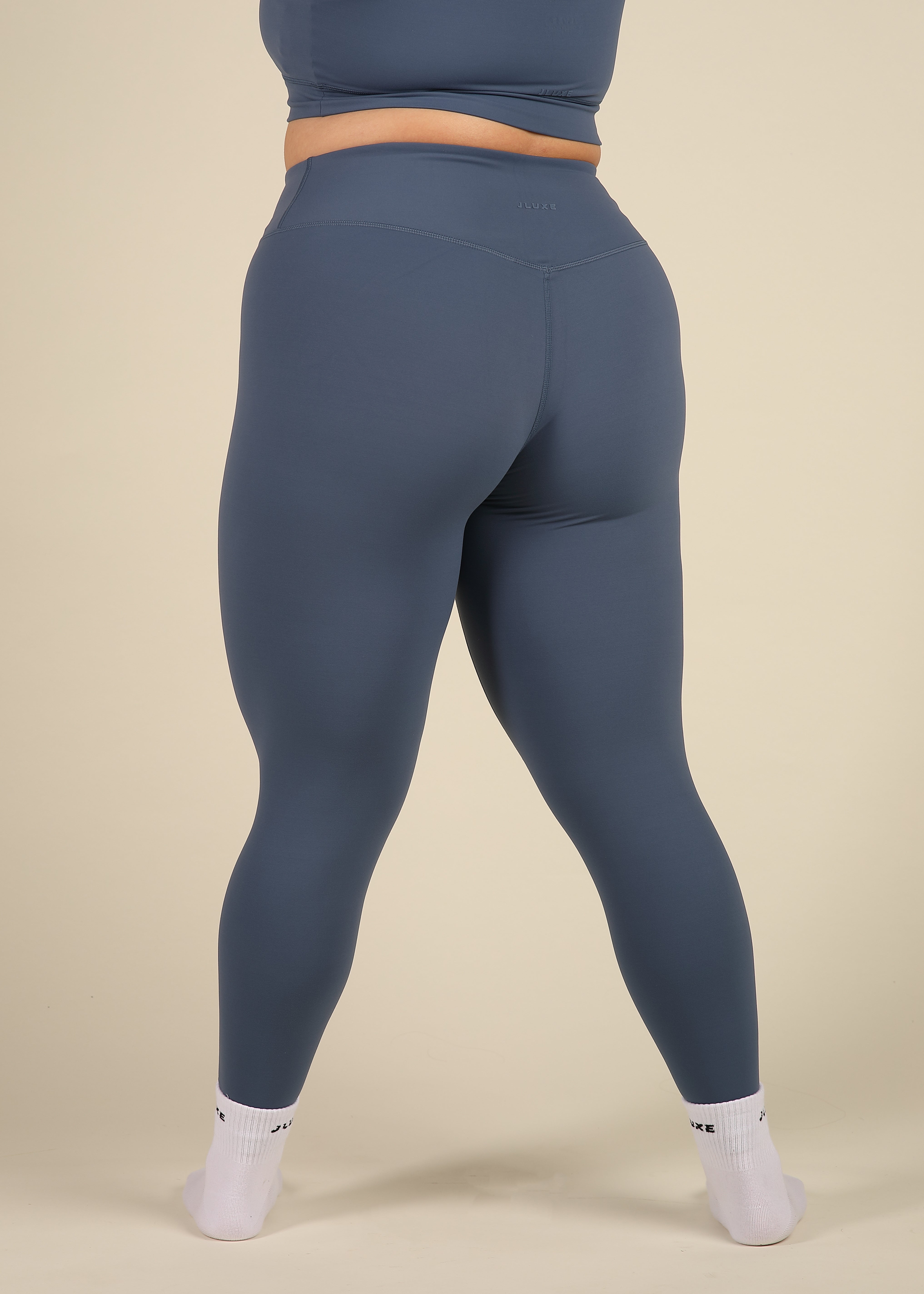 Recycled High Rise Denim Blue Essential Legging