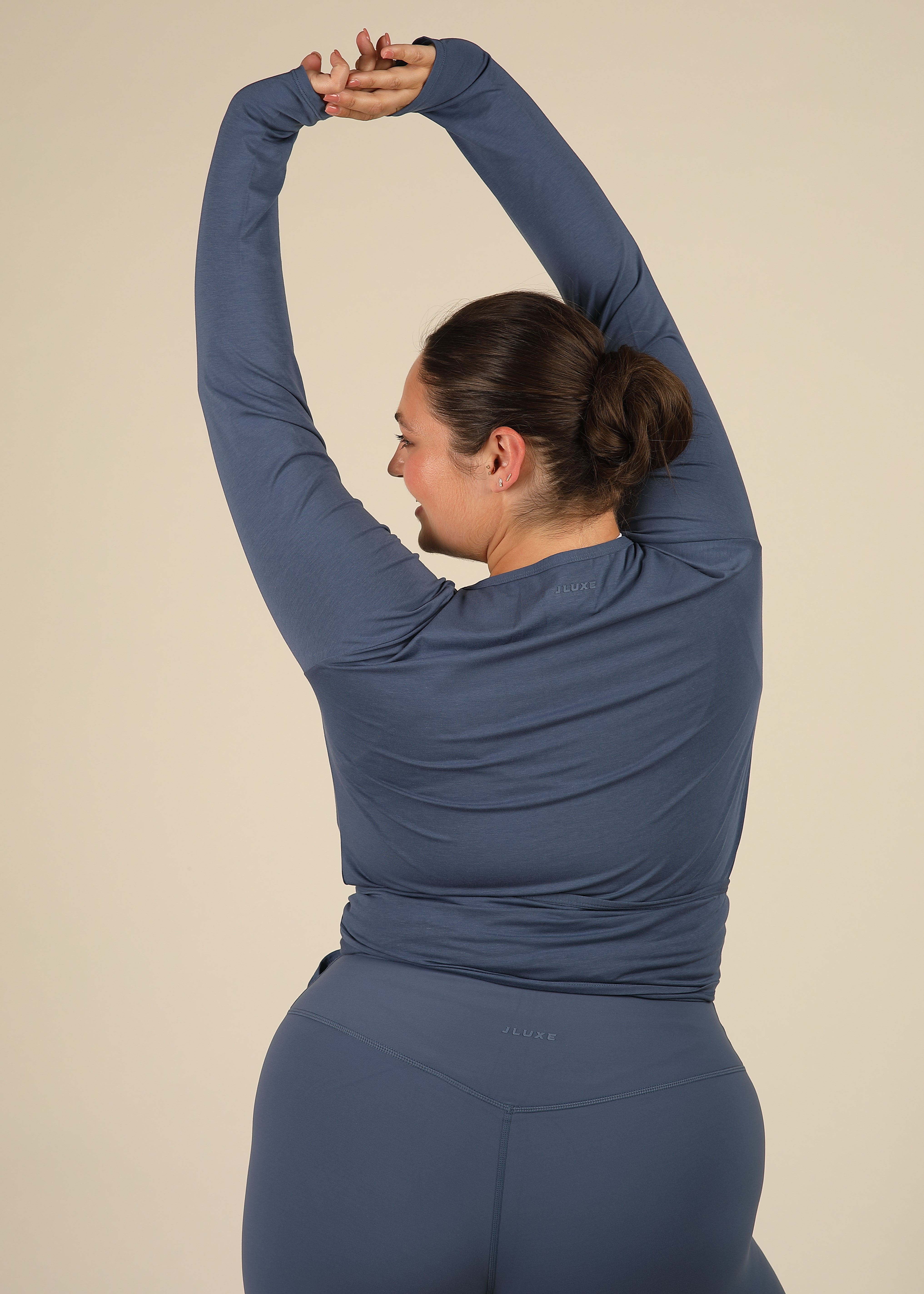 Ultra Soft Bamboo Denim Blue Wrap Top
