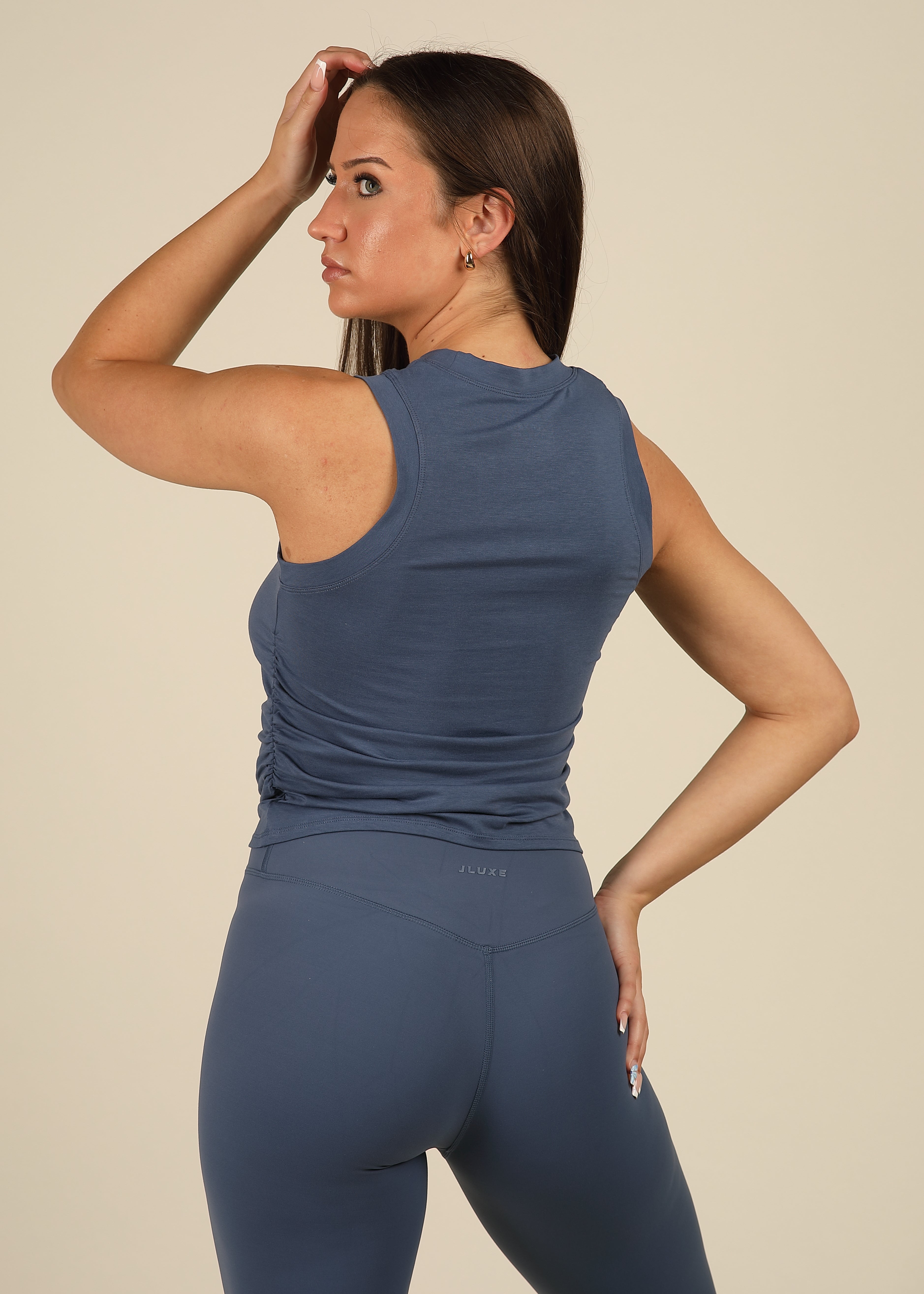Ultra Soft Bamboo Denim Blue Contour Vest