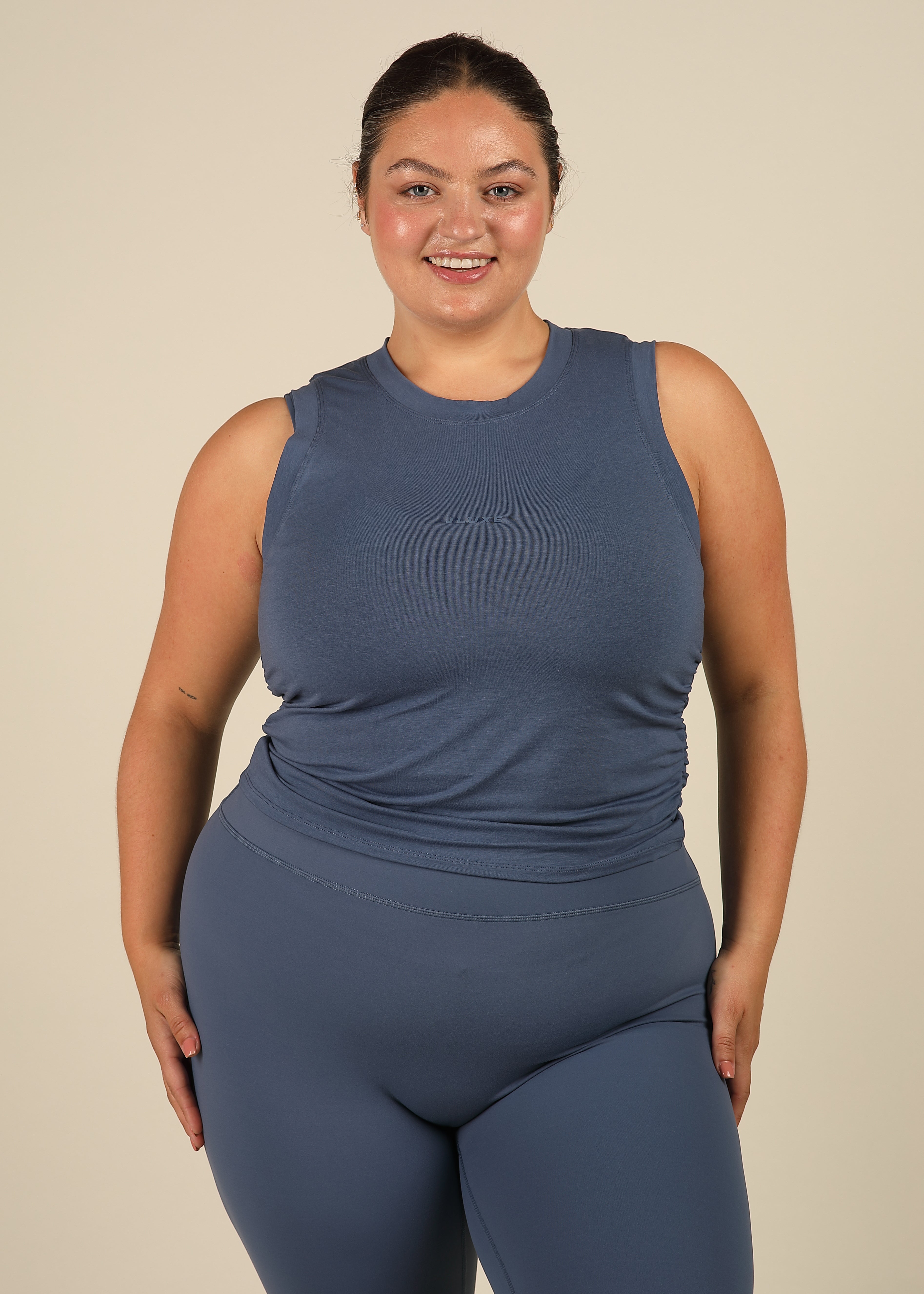 Ultra Soft Bamboo Denim Blue Contour Vest