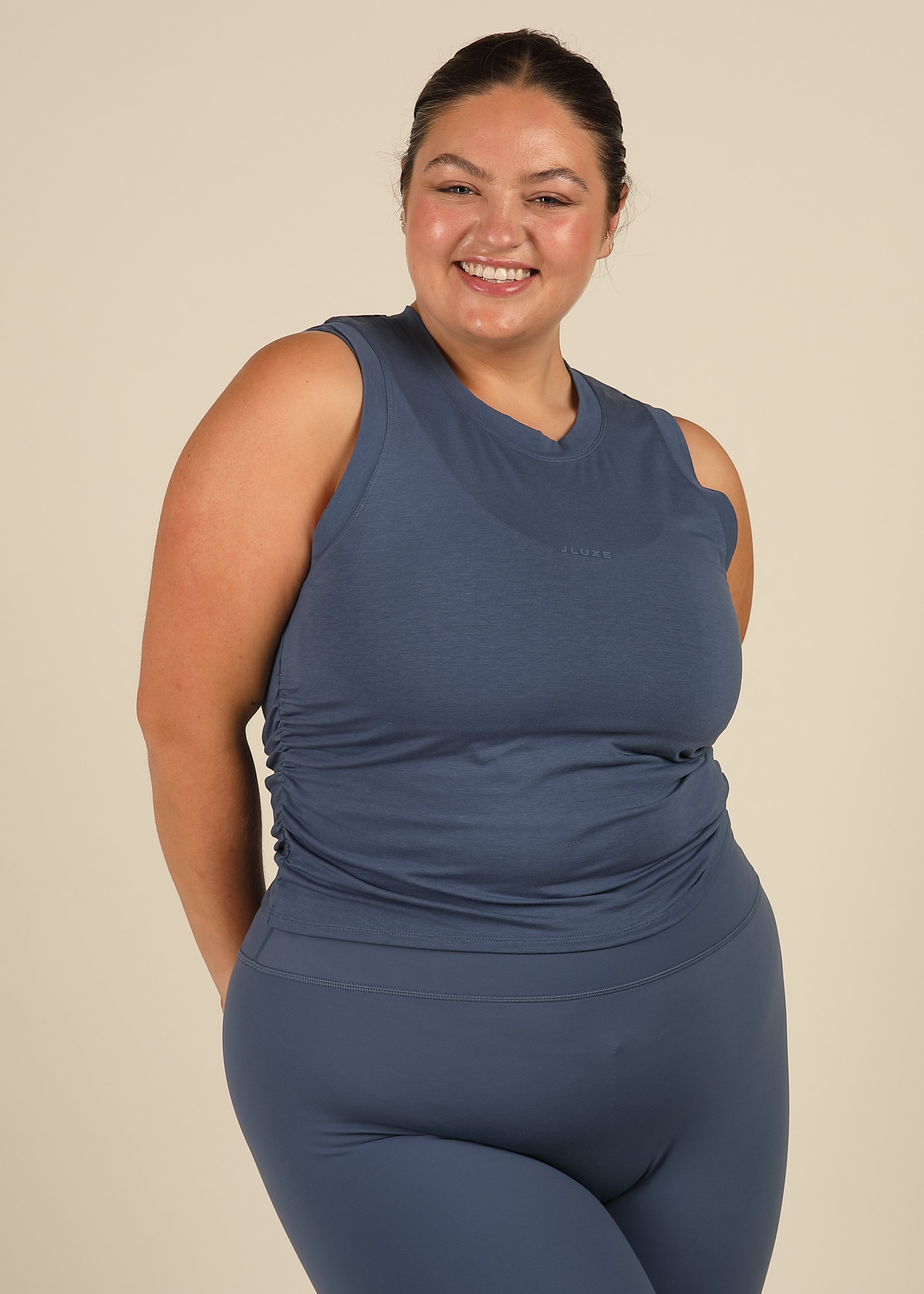 Ultra Soft Bamboo Denim Blue Contour Vest