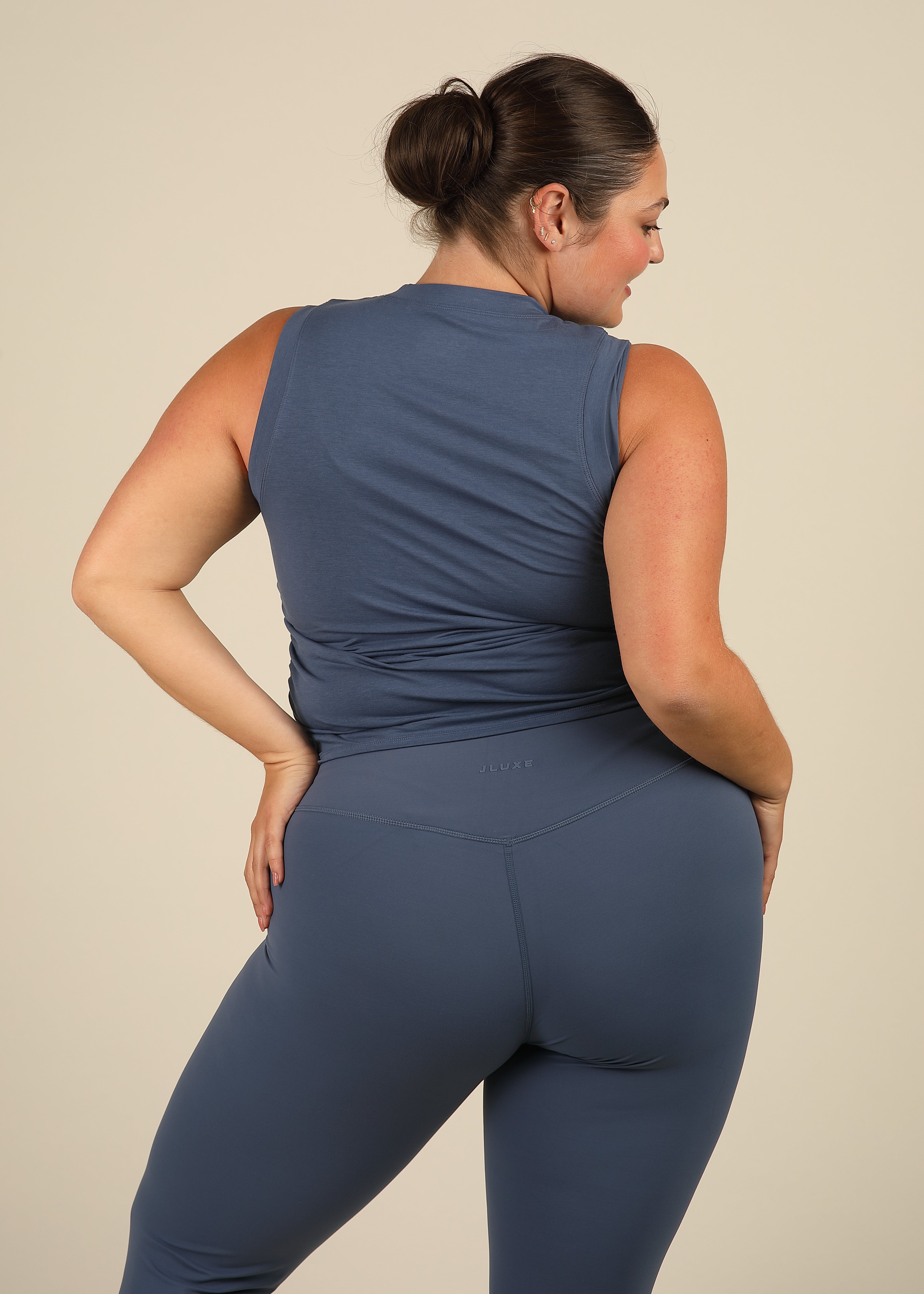 Ultra Soft Bamboo Denim Blue Contour Vest