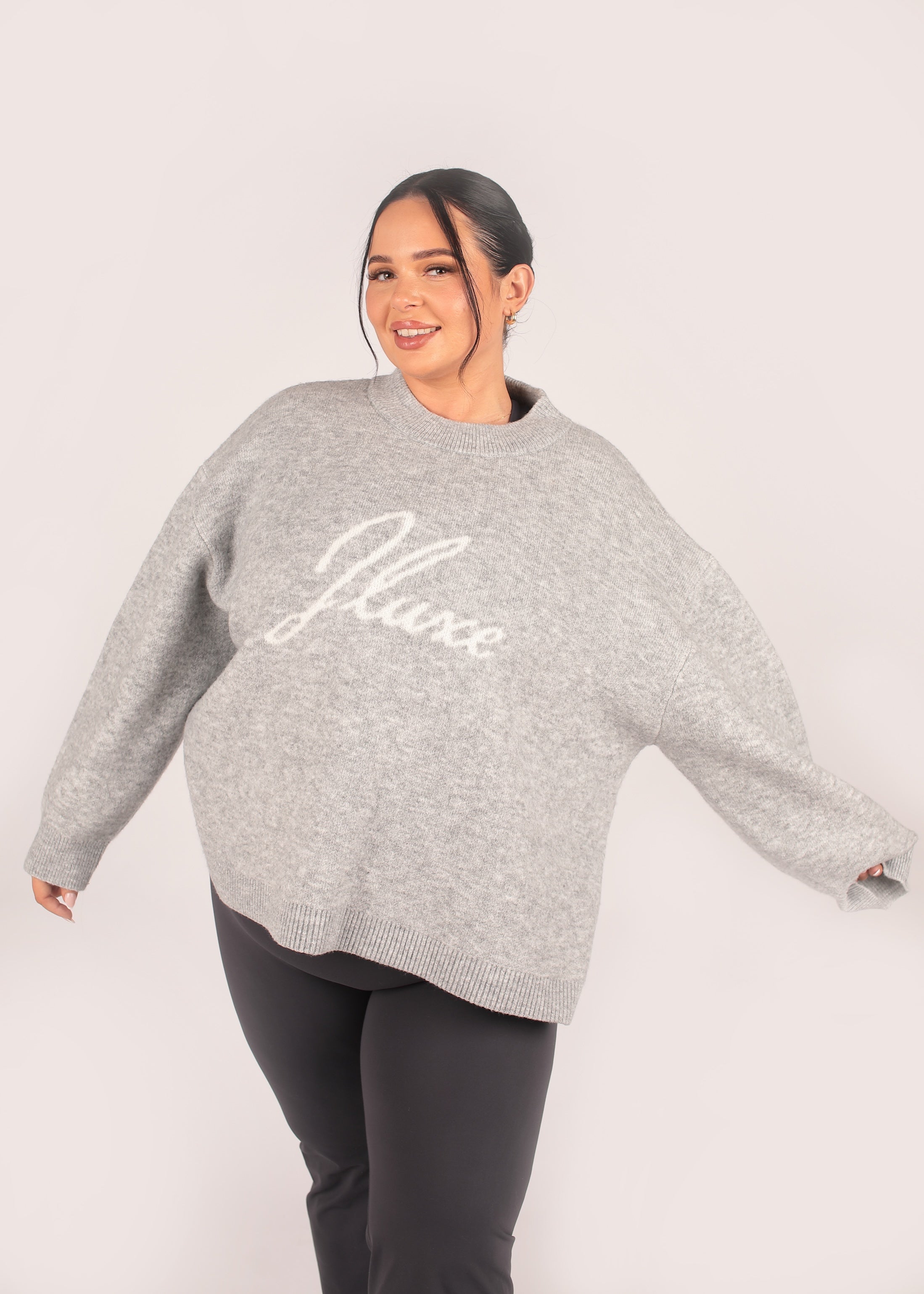 Grey Marl Heritage Knit Sweatshirt