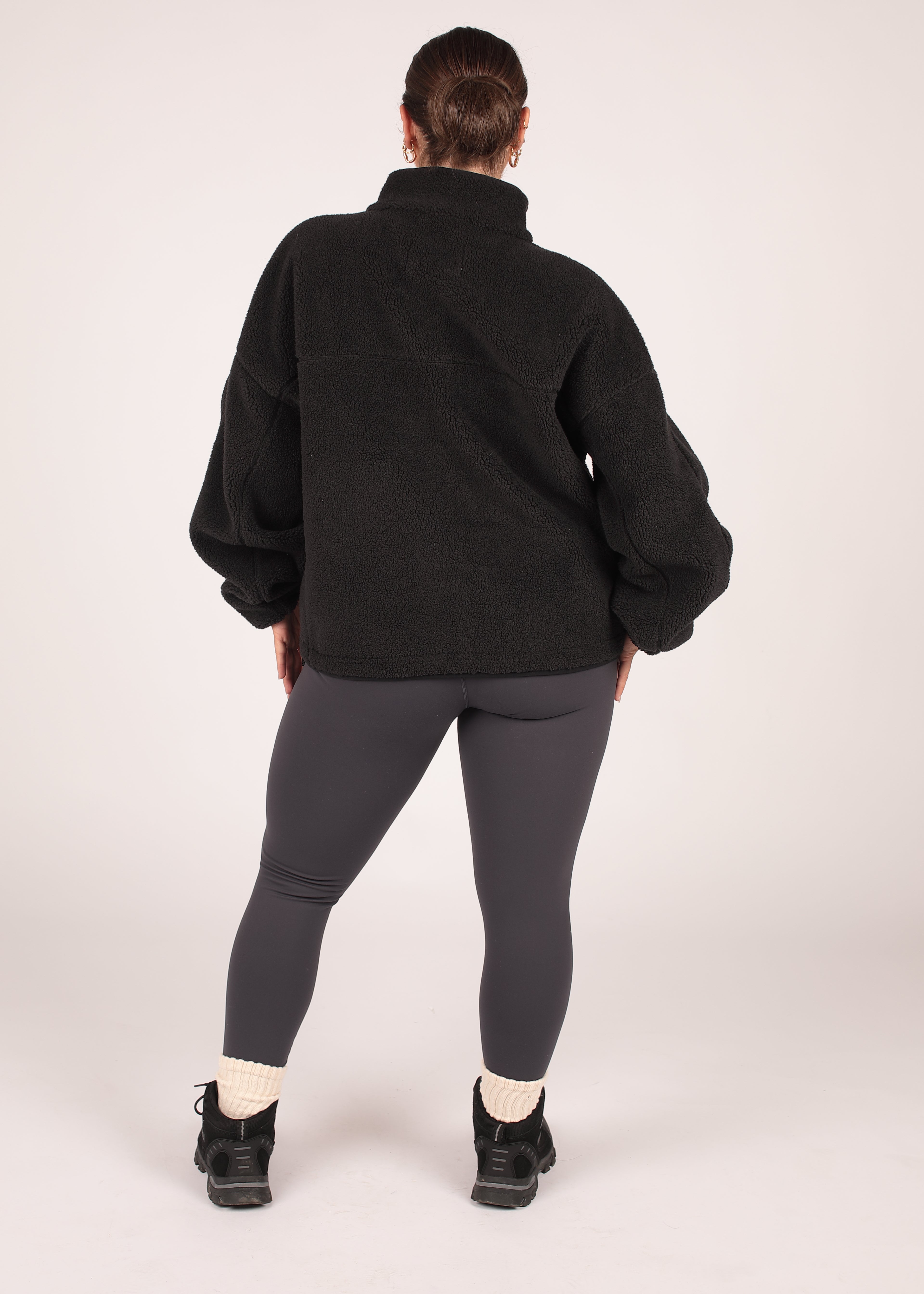 Soft Charcoal Zip Up Borg Fleece