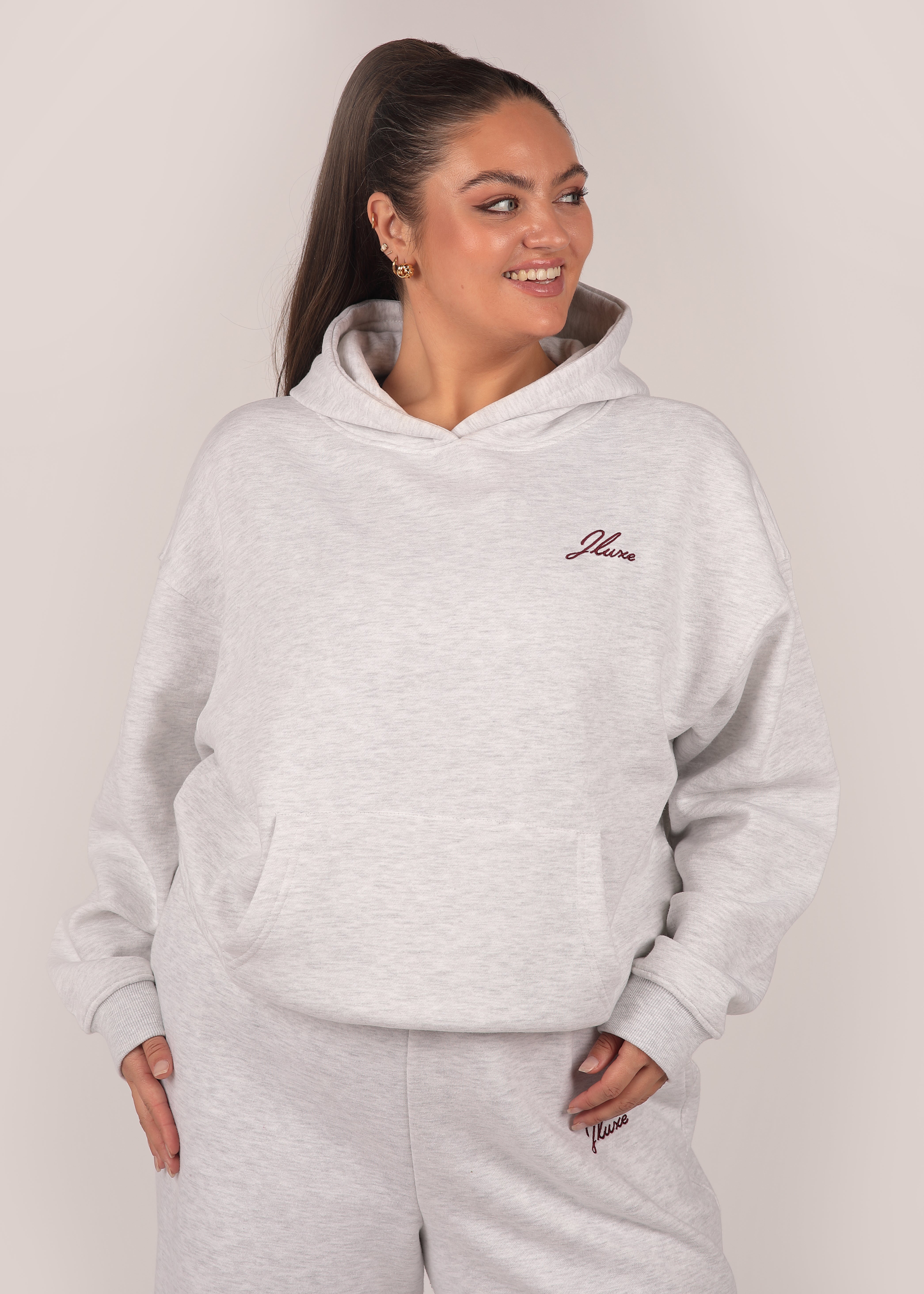 Core Grey Marl Oversized Hoodie