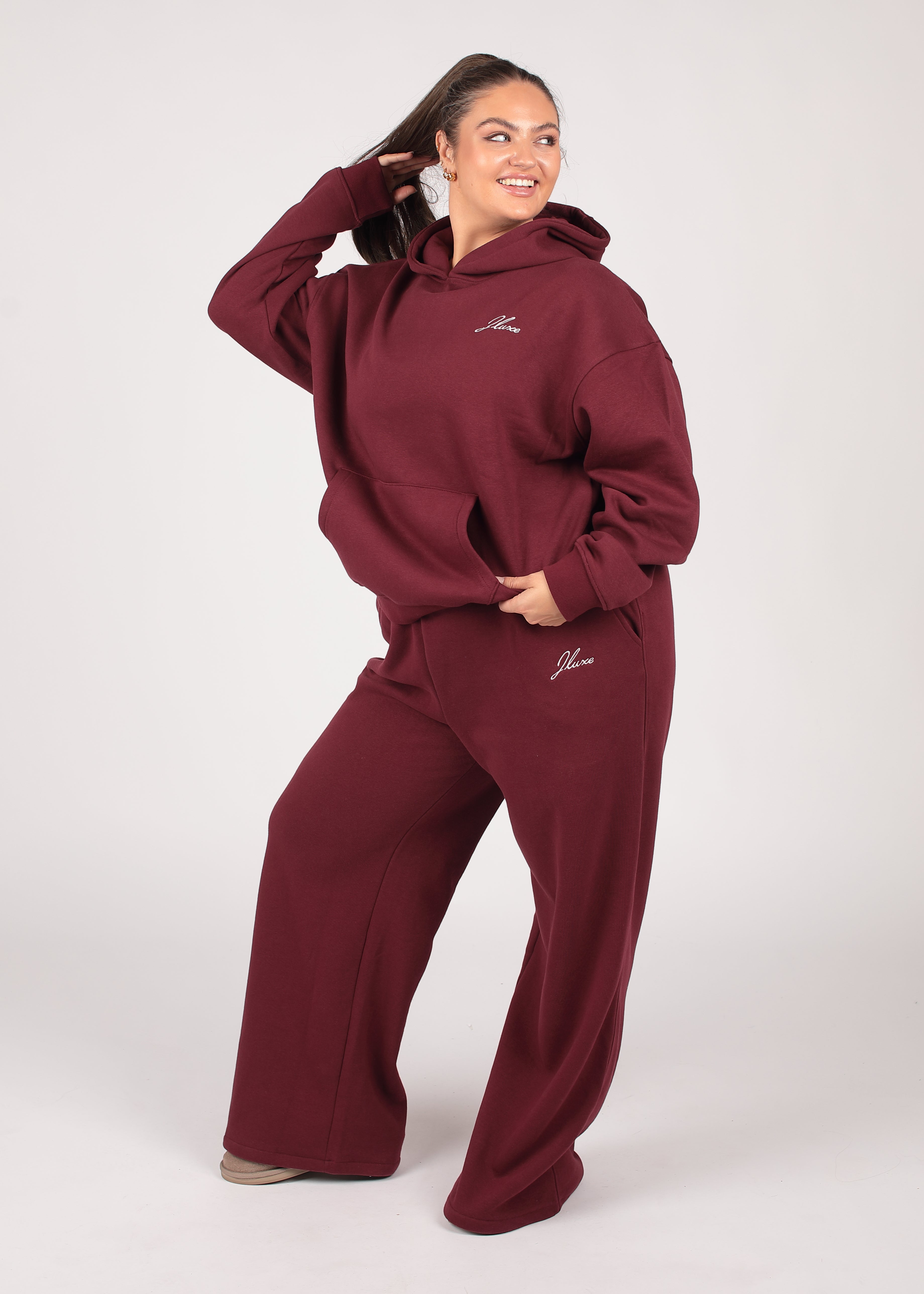 Core Burgundy Oversized Hoodie