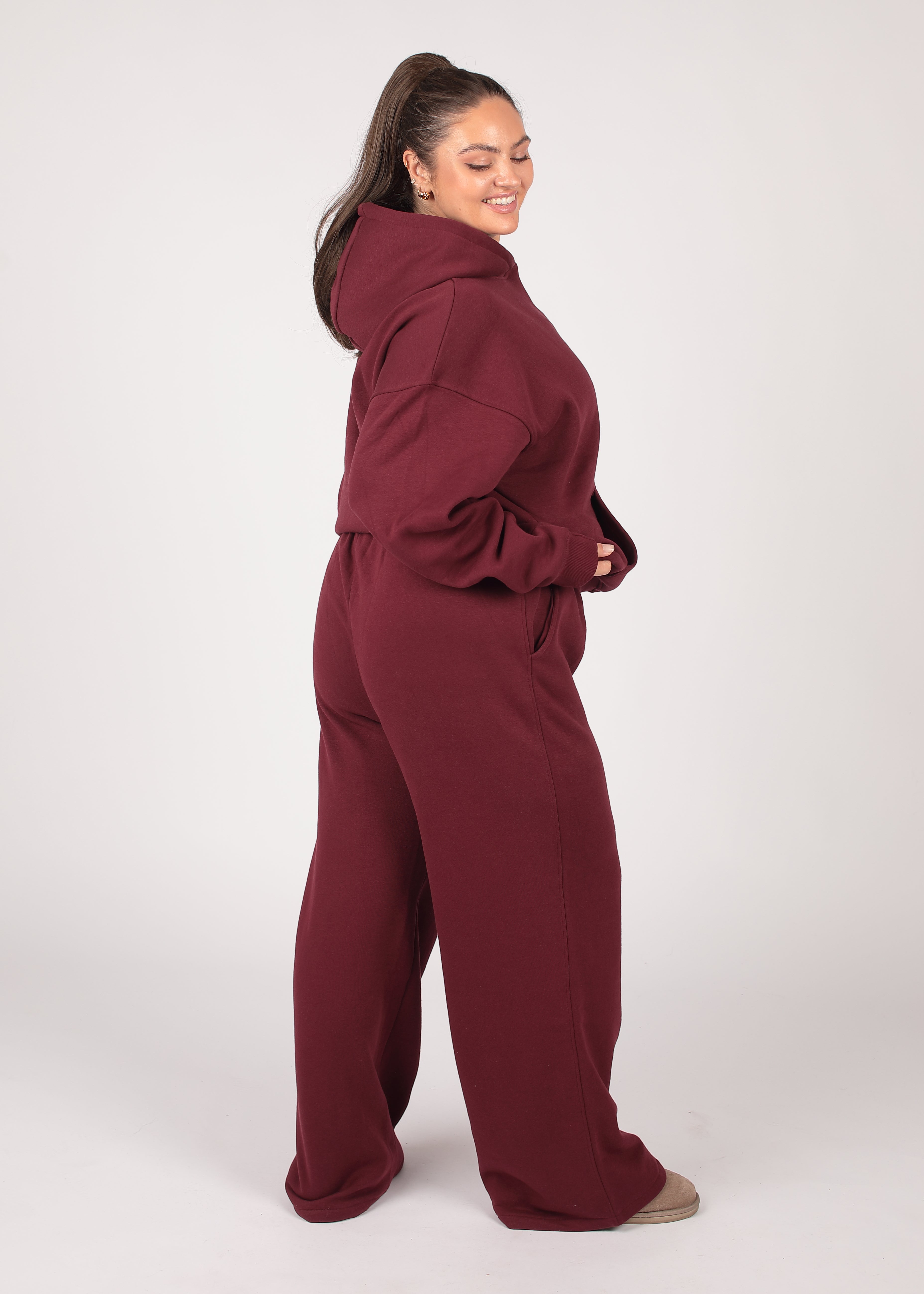 Core Burgundy Oversized Hoodie